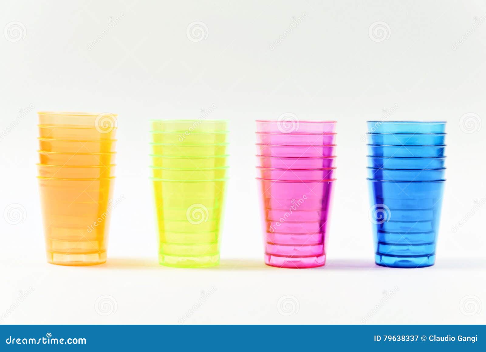 Group of Colored Plastic Glasses Stock Image Image of colored, group