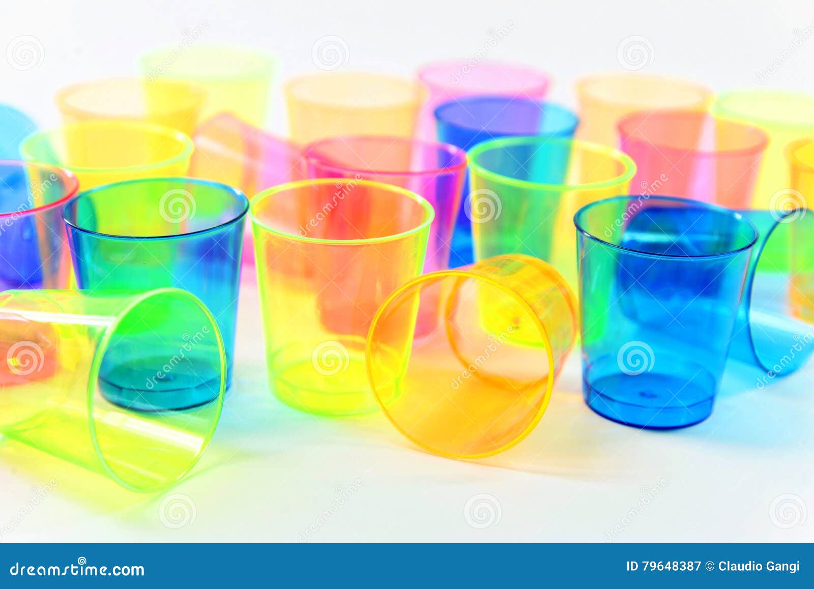 Group of Colored Plastic Glasses Stock Image Image of multi, blue