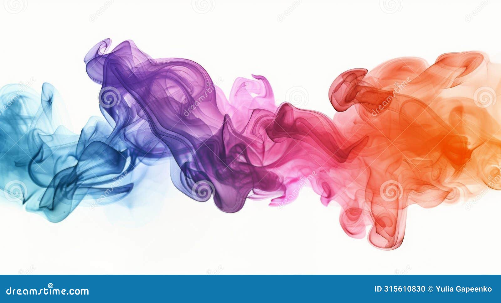group of colored smokes on white background