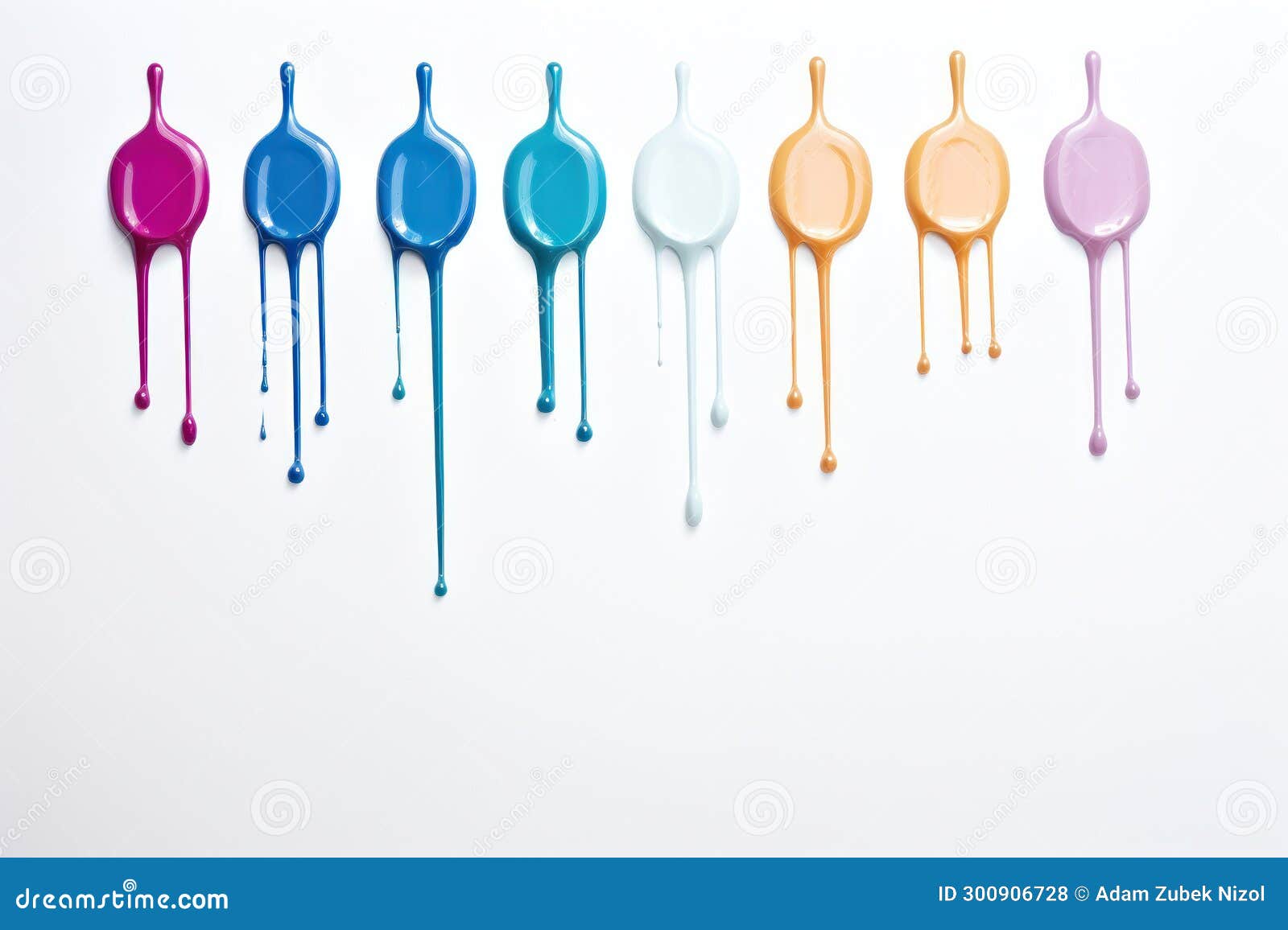 A Group of Colorful Paint Dripping Down Stock Illustration Illustration of generated, dripping