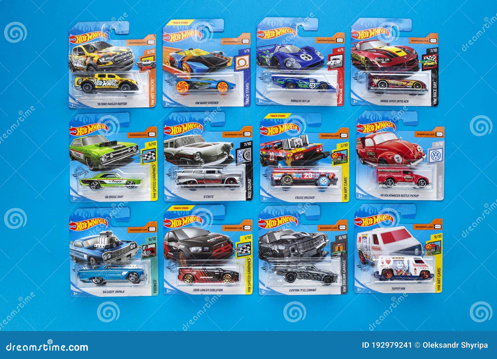 The Group of Colorful Toy Car Collection on Blue Background. Hot Wheels  Editorial Photo - Image of gamora, real: 192979241