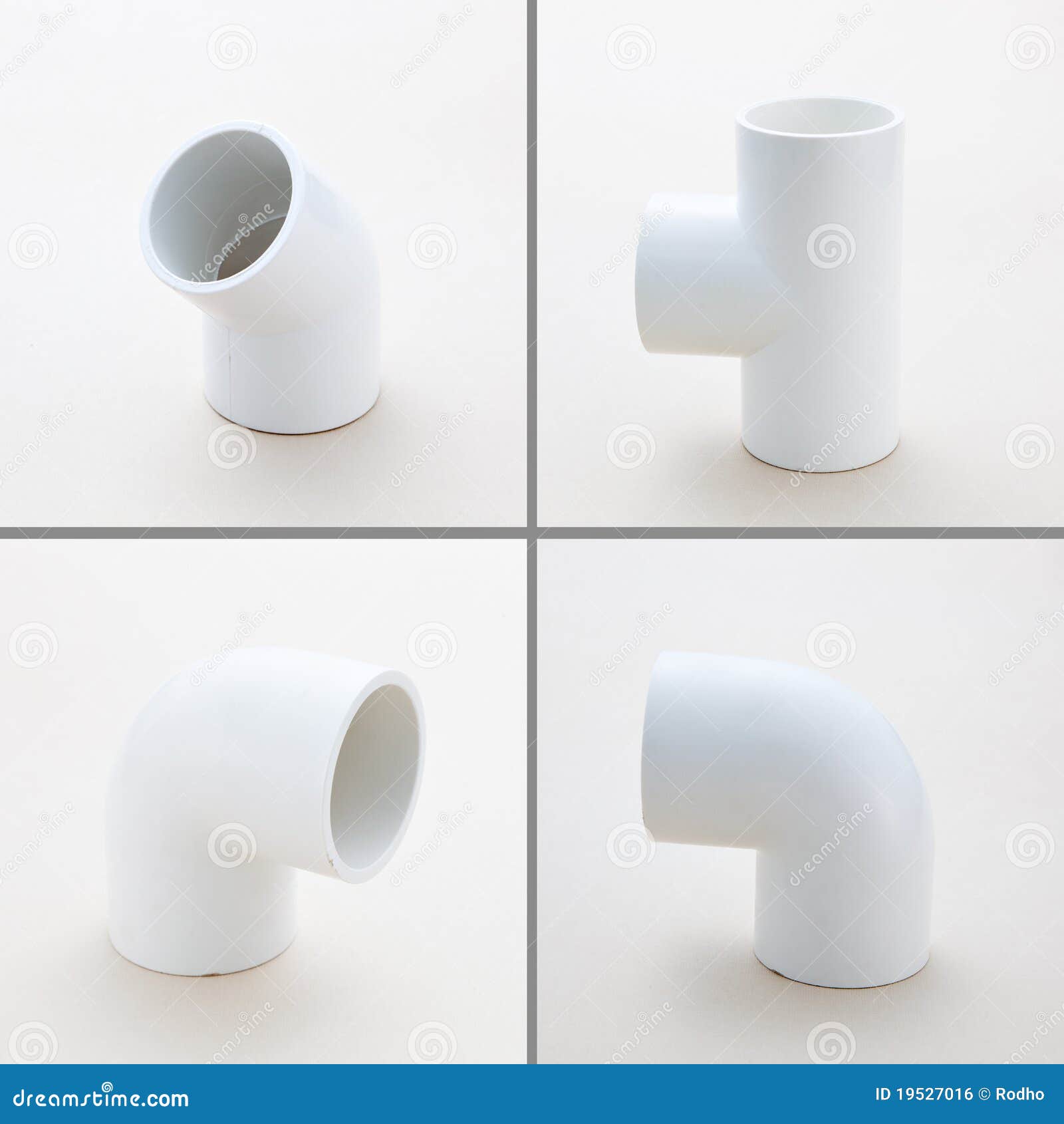 group of combined fittings for pvc pipes