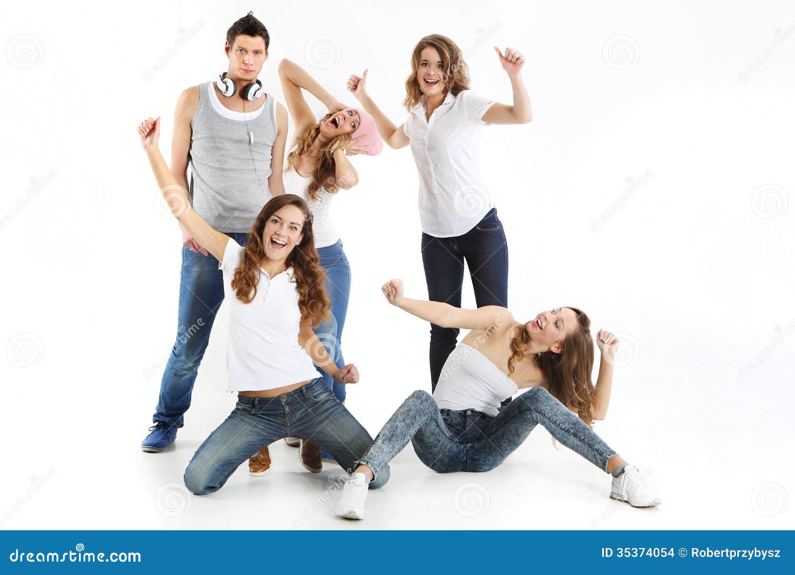Group Of Crazy Young People Stock Images Image 35374054