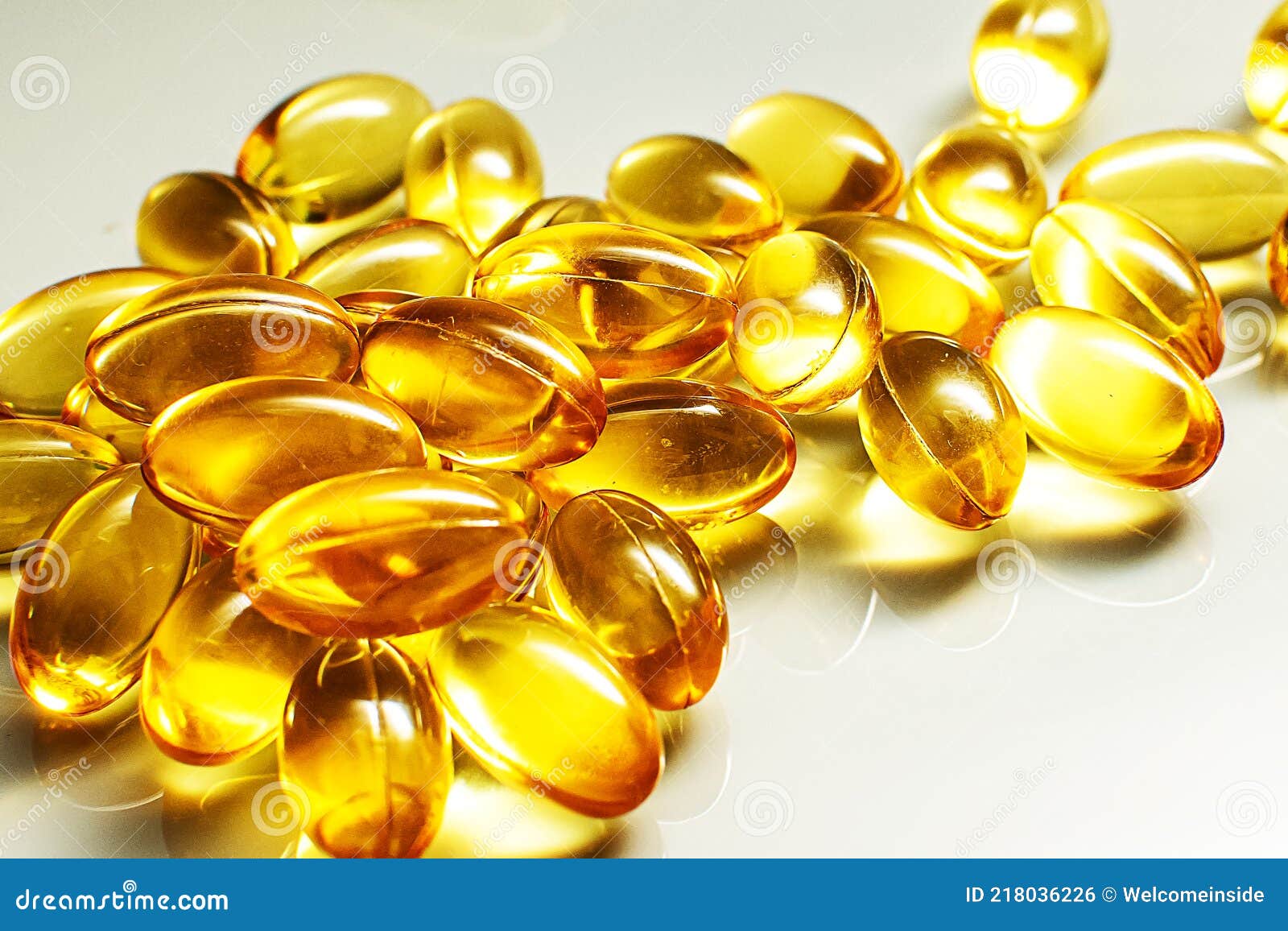 Pills Vitamin D Omega Group Cure Capsule Closeup Stock Photo Image of