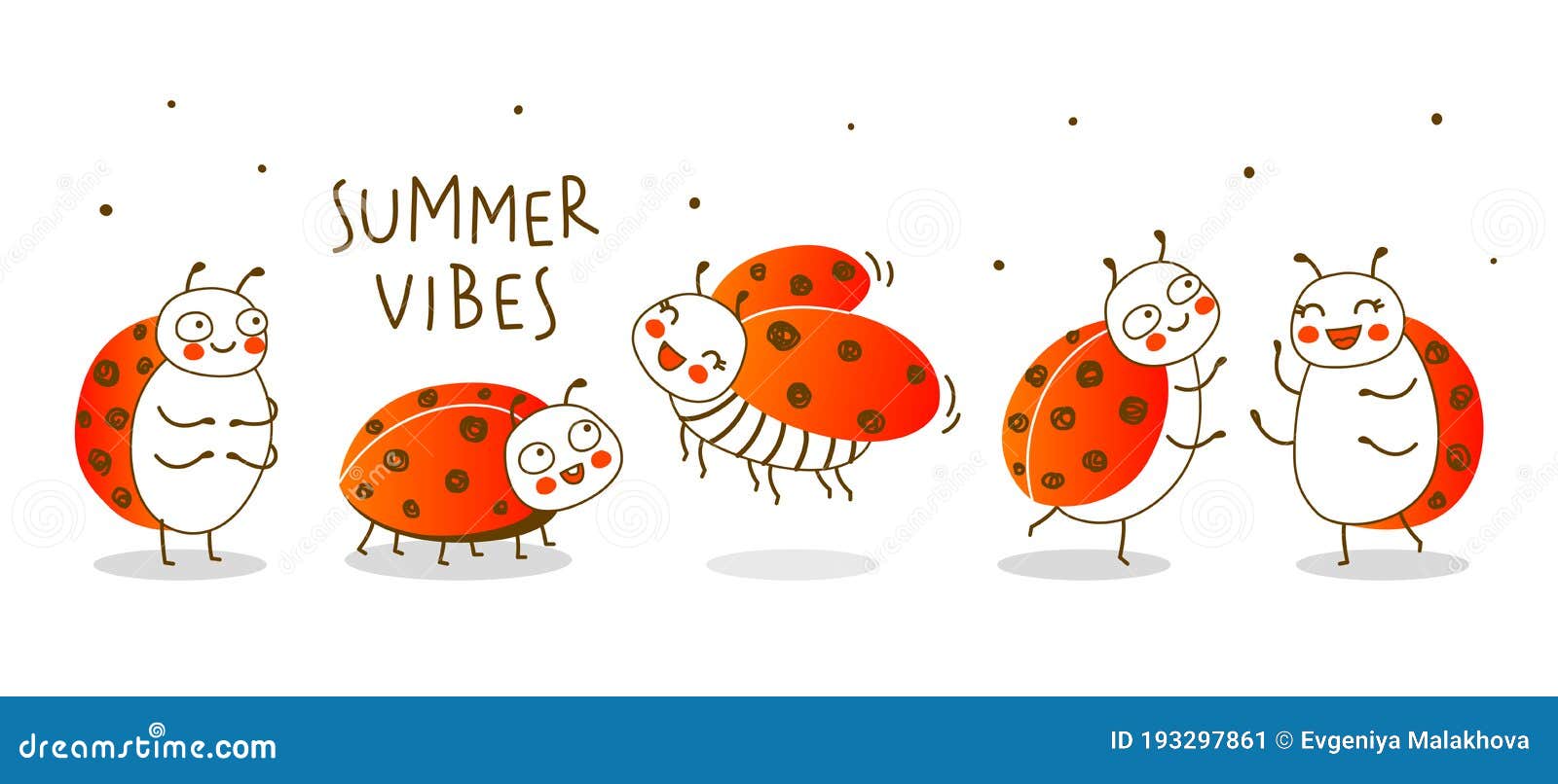 Download Group Of Cute Little Ladybugs Isolated On White Background ...