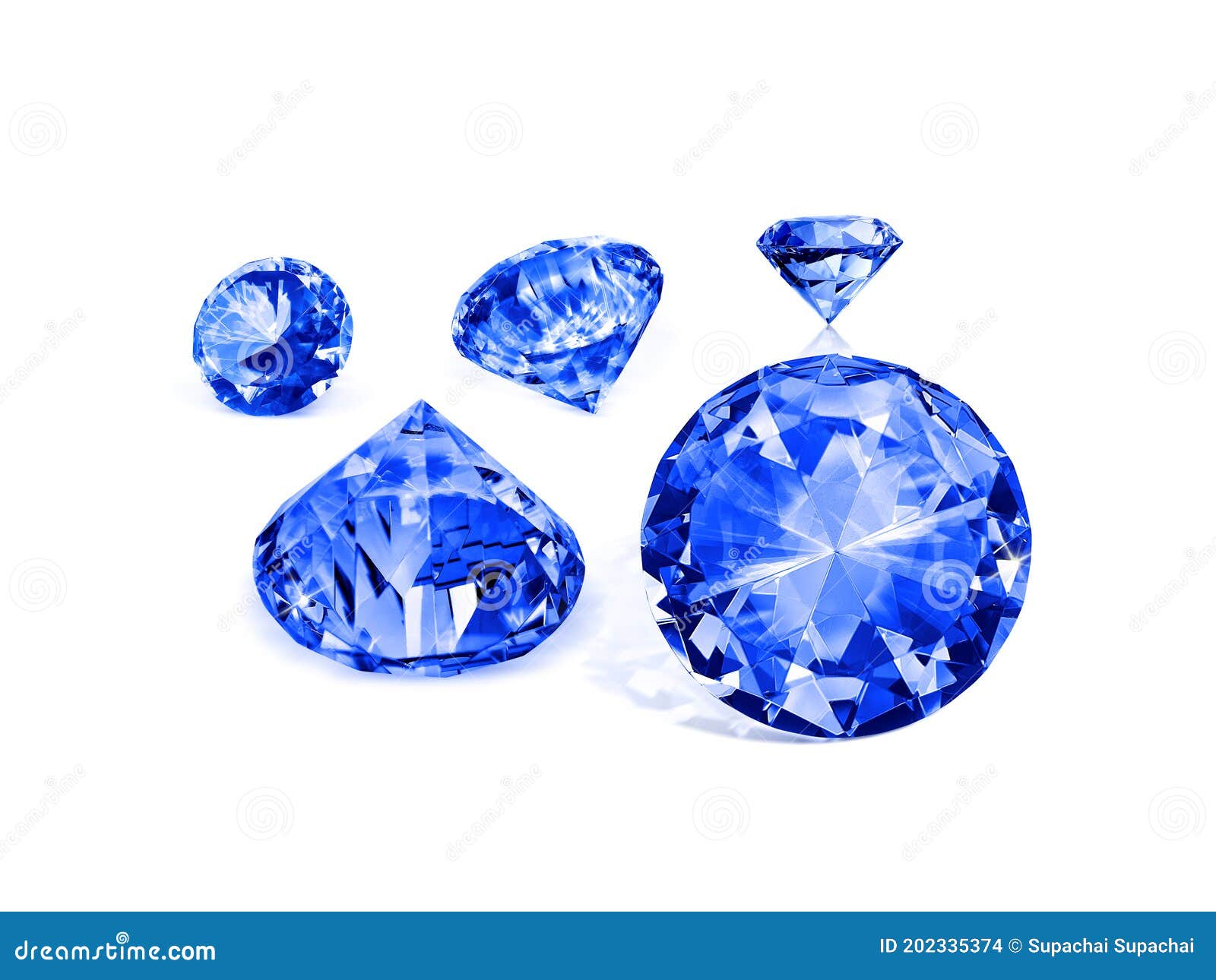 Group Dazzling Diamond Blue on White Background Editorial Stock Image ...