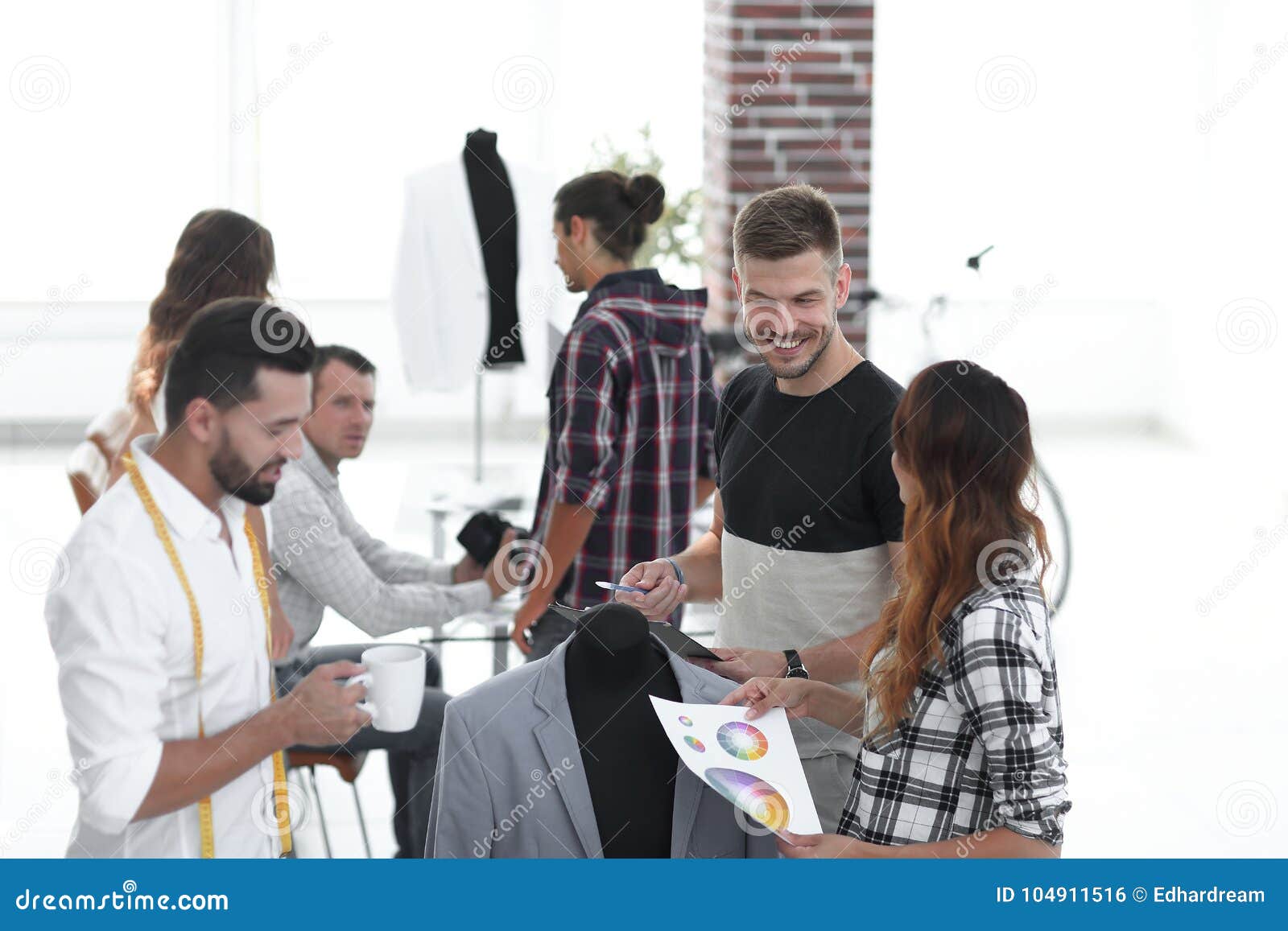 Group of Designers Discuss Men`s Suit Stock Photo - Image of clothing ...