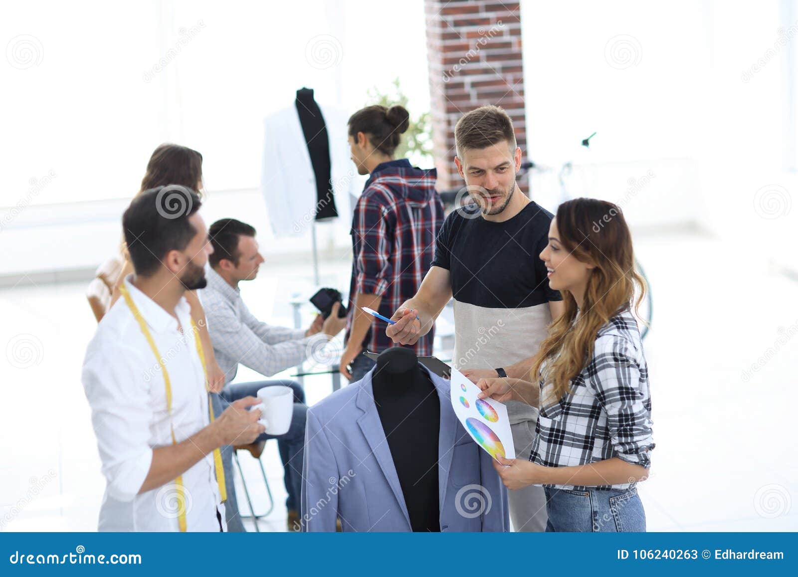 Group of Designers Discuss Men`s Suit Stock Image - Image of adult ...