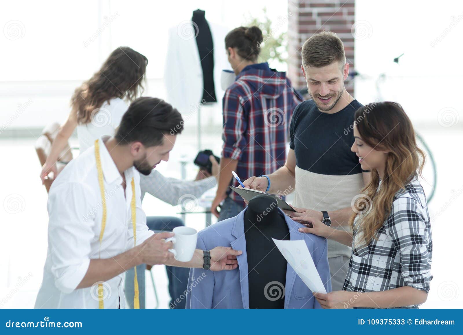 Group of Designers Discuss Men`s Suit Stock Image - Image of adult ...