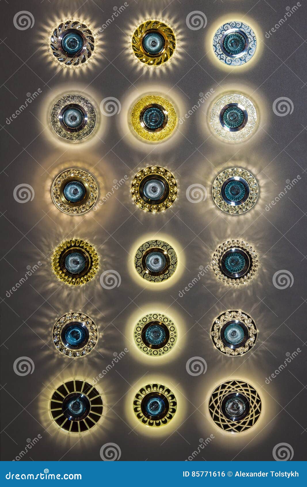 Group Of Different Pot Ceiling Lights Stock Photo Image Of