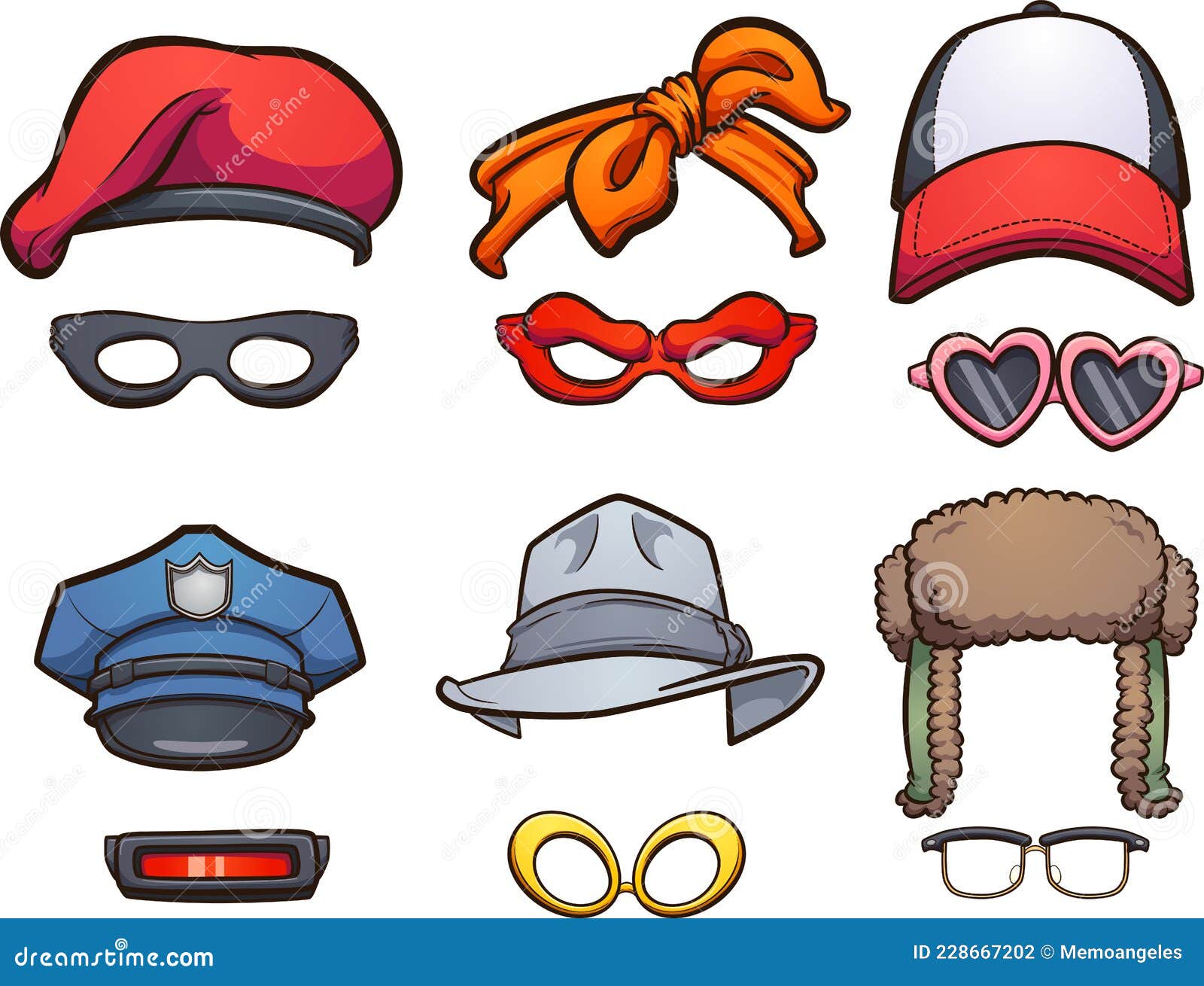 Types of Hats Cloth Accesory Stock Vector - Illustration of object