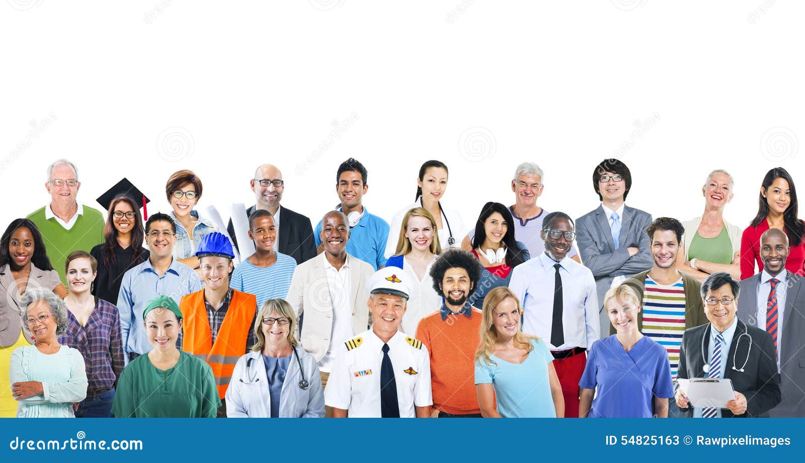 Group Diverse Multiethnic People Different Jobs Concept Stock Photo