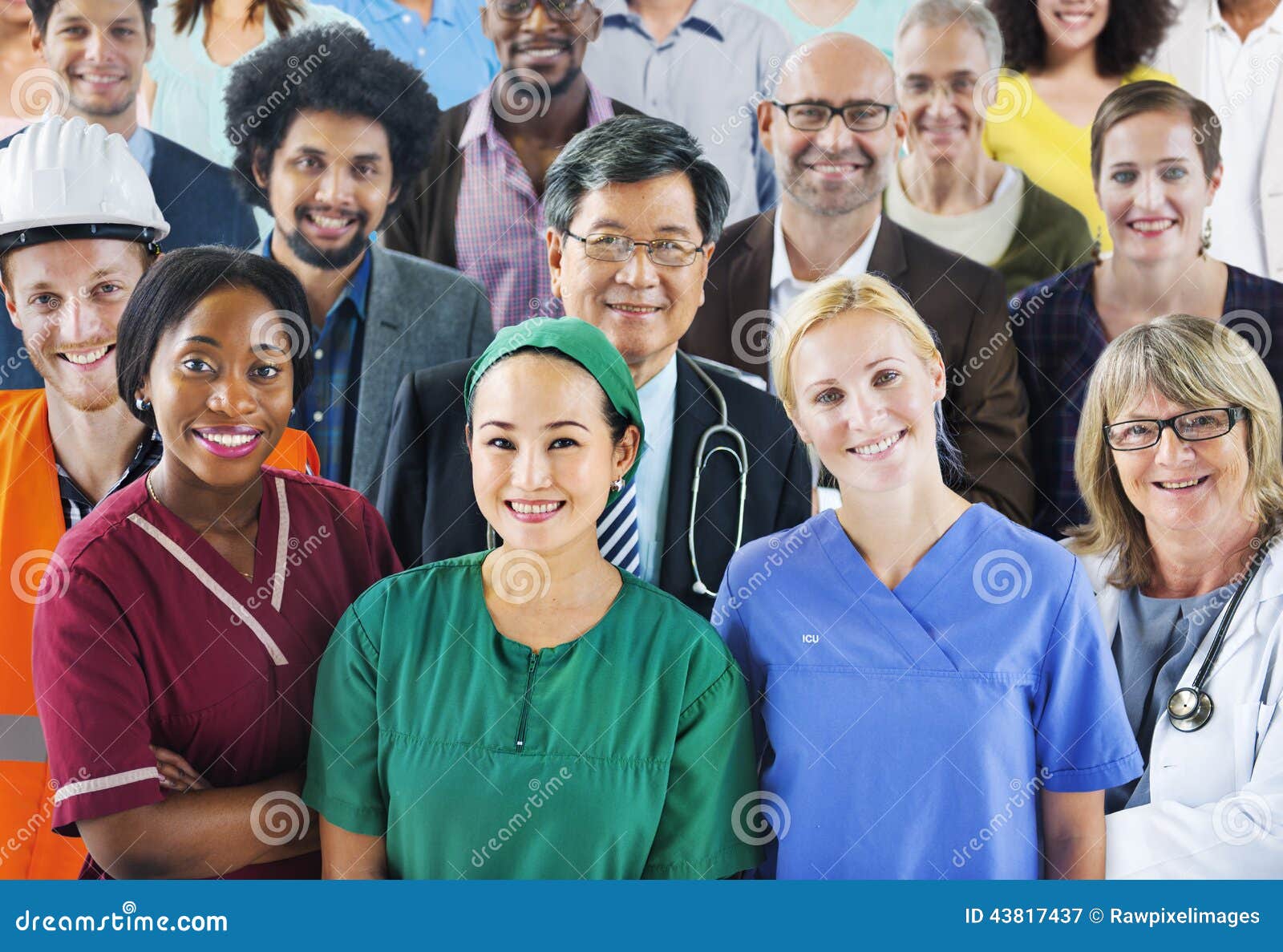 group of diverse people with various occupations