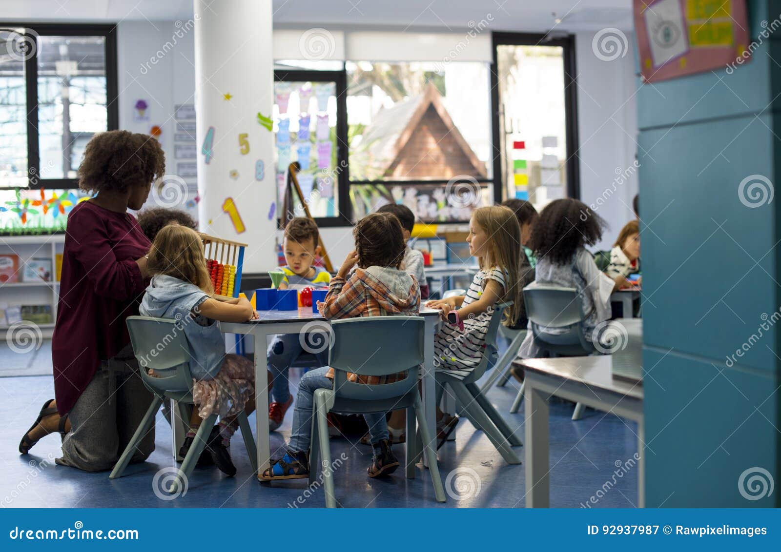 Group of Diverse Students at Daycare Stock Image Image of learning