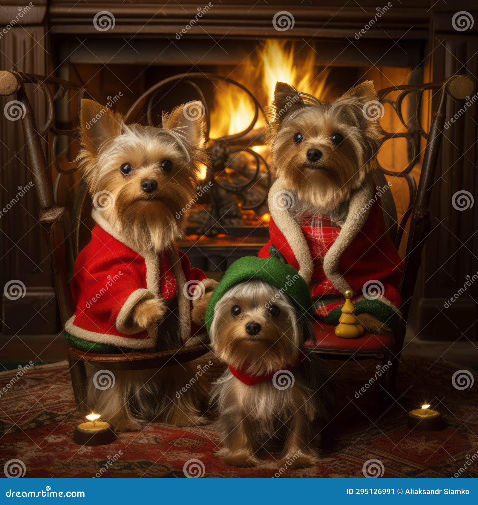 A Group of Dogs Wearing Coats and Hats Stock Image Image of xmas