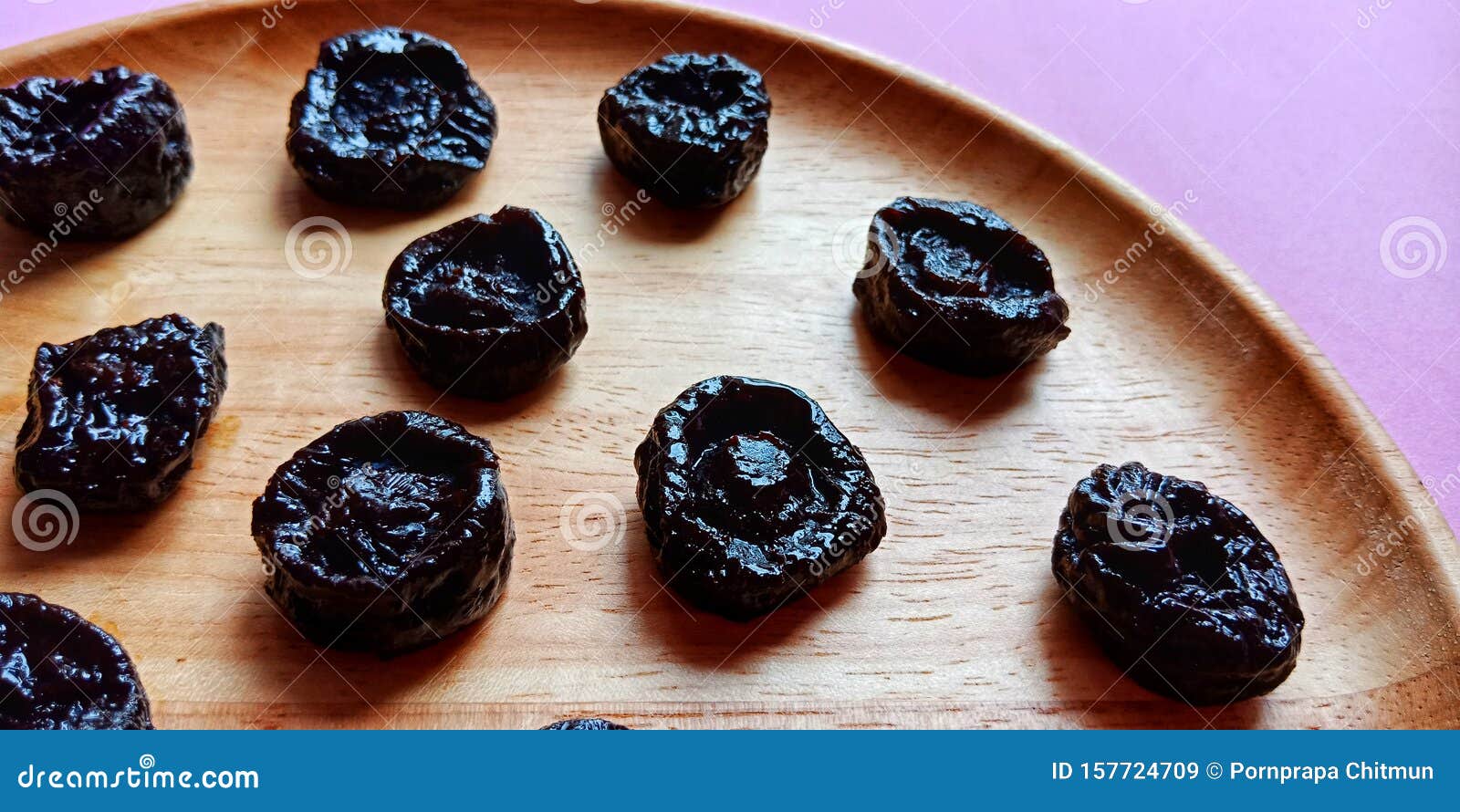 Group of dried prunes. stock image. Image of closeup 157724709