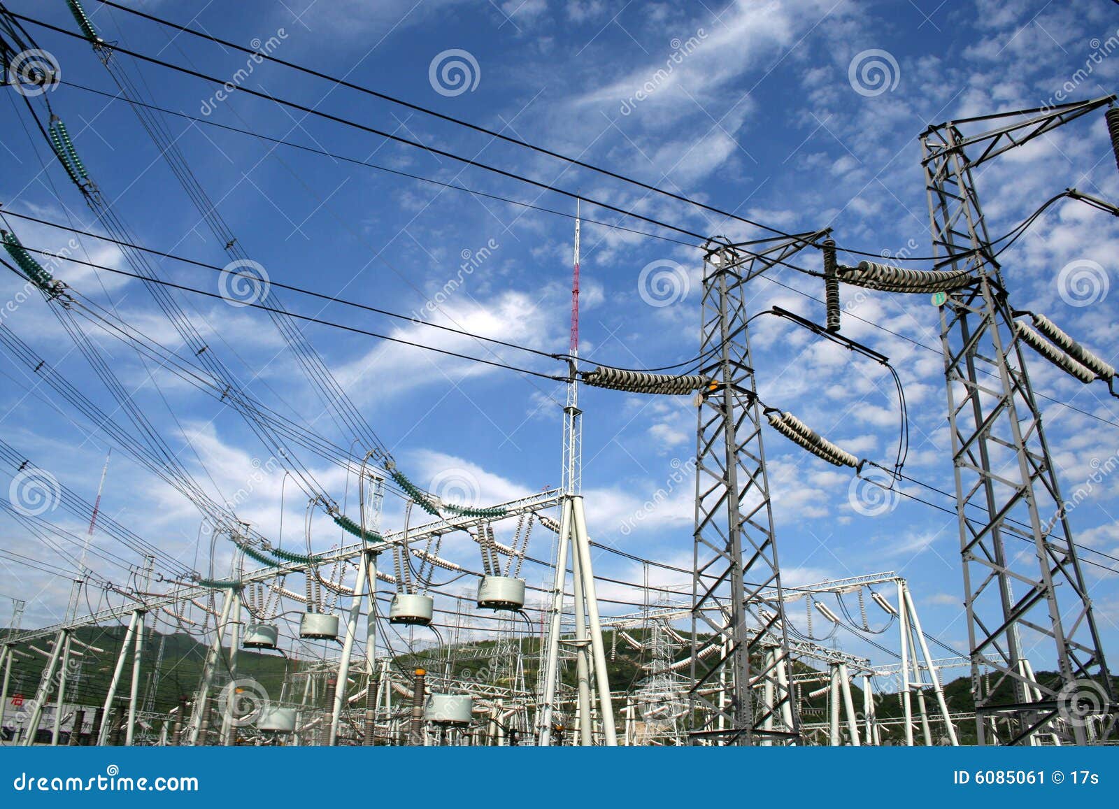 a group of electricity power pylon