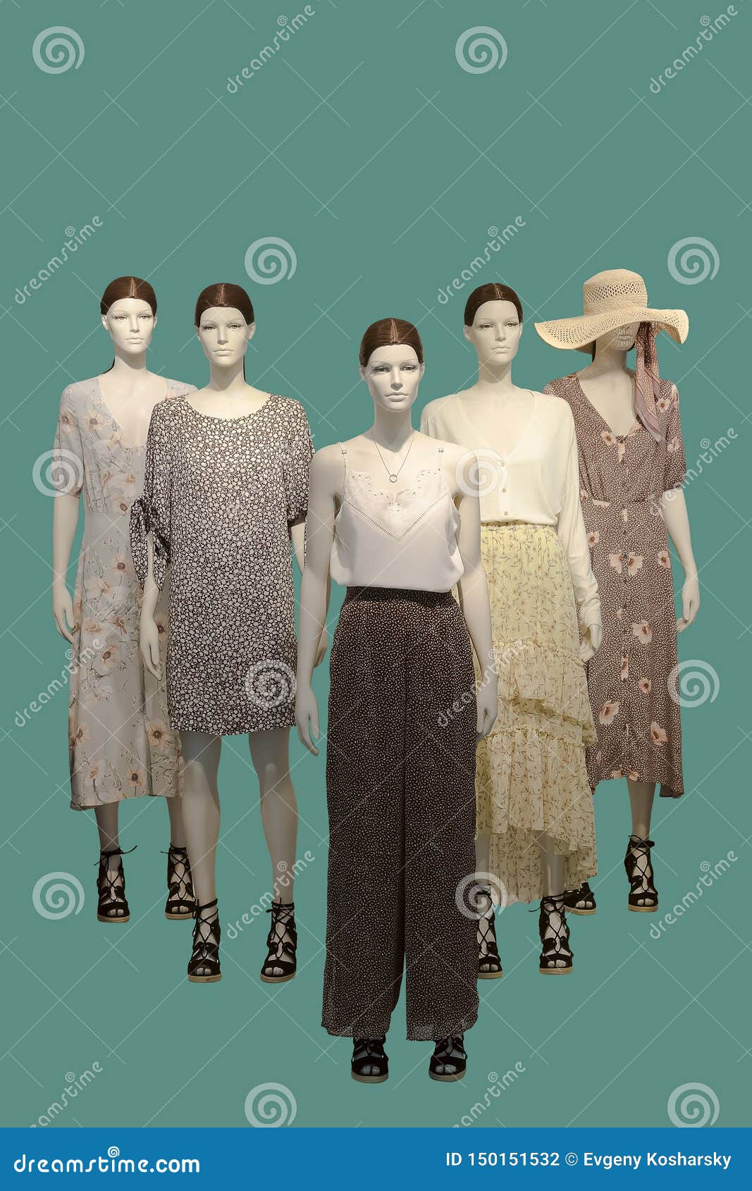 Group of female mannequins stock photo. Image of pants - 150151532