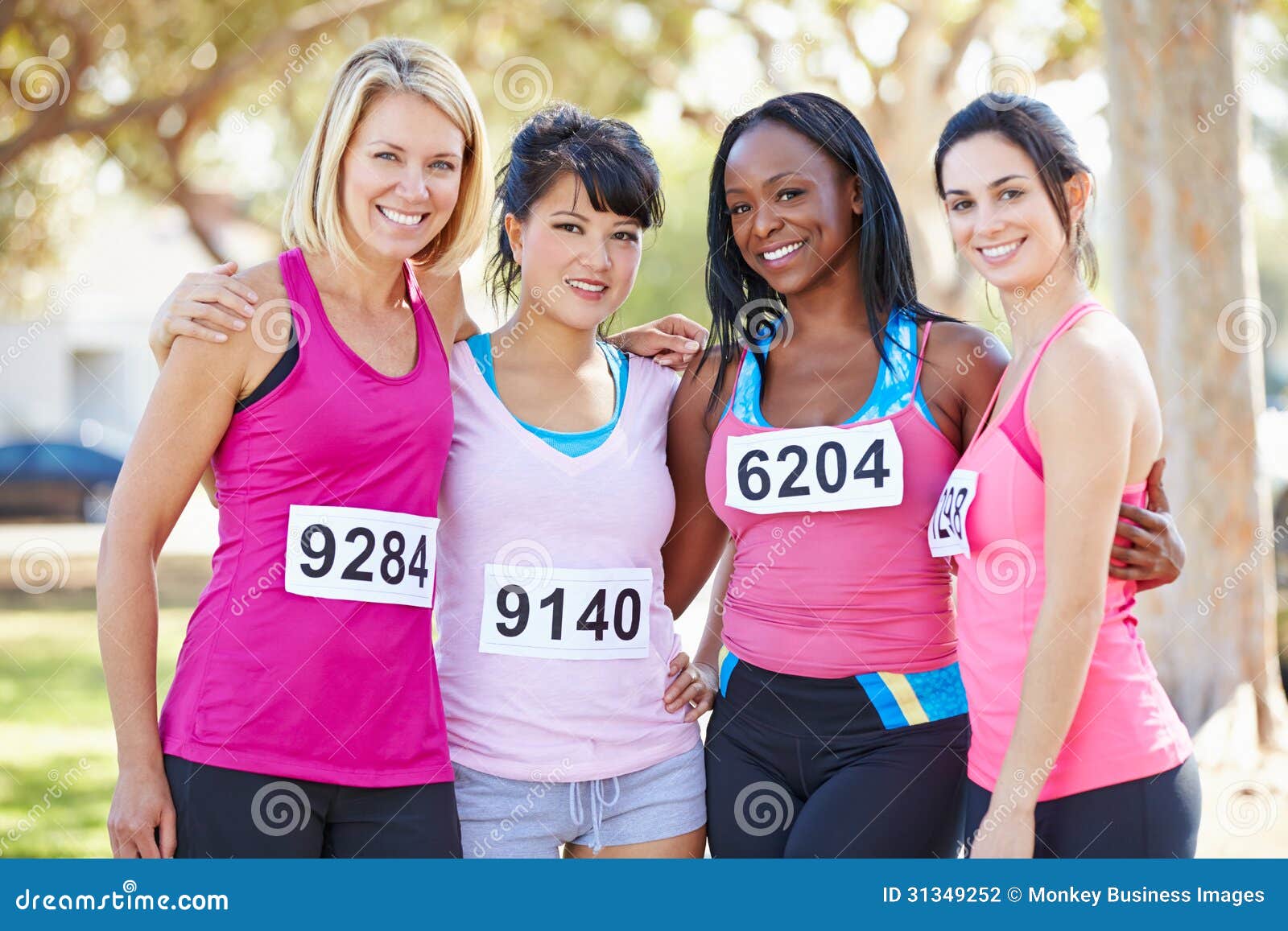 Group Of Female Runners Before Race Stock Photo Image 31349252