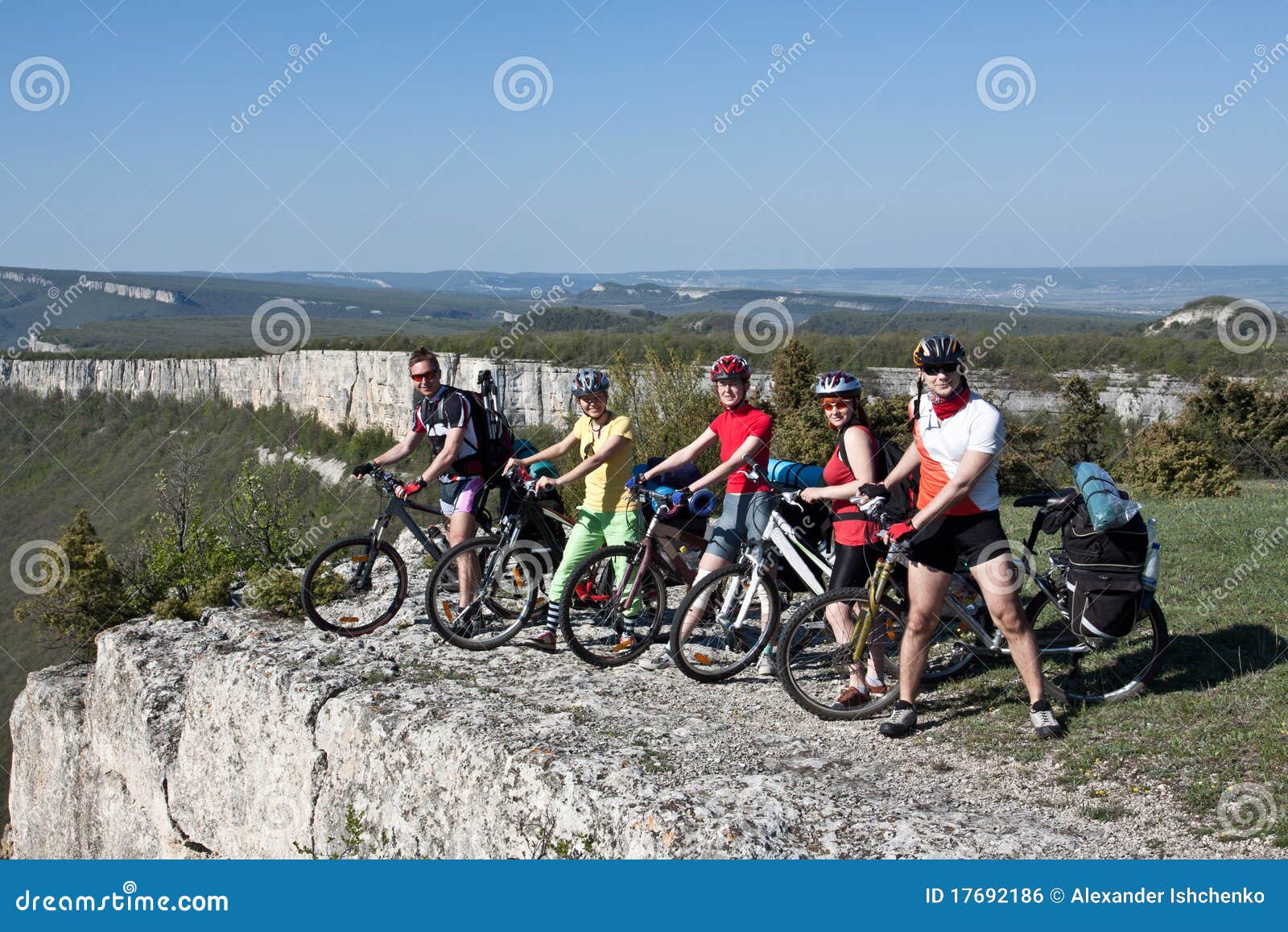 group of bicycles