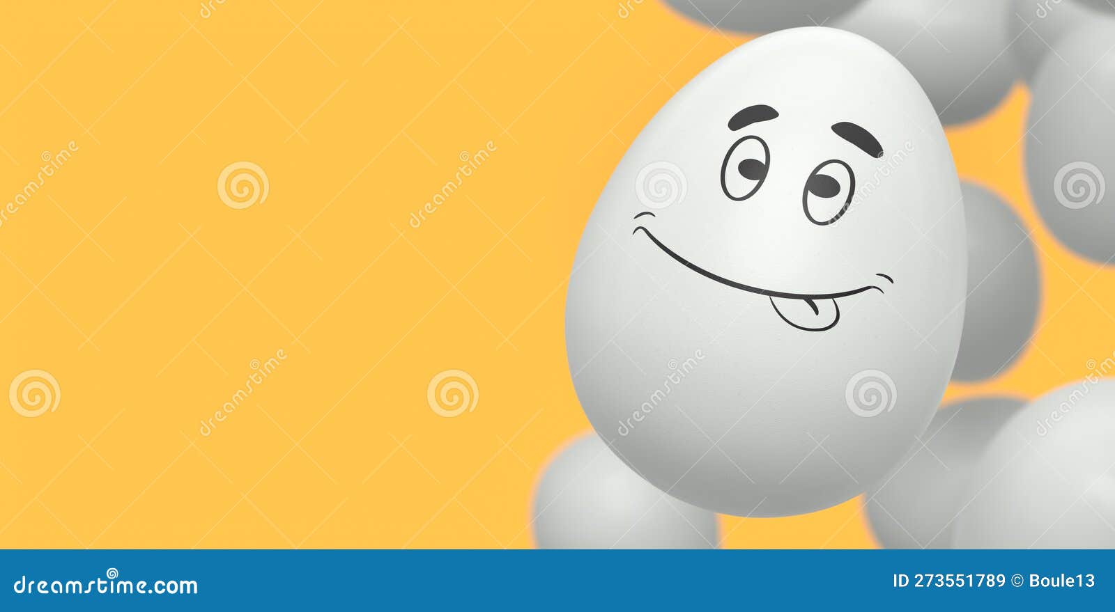 Group of Flying Farm White Chicken Eggs Flying with Funny Face and