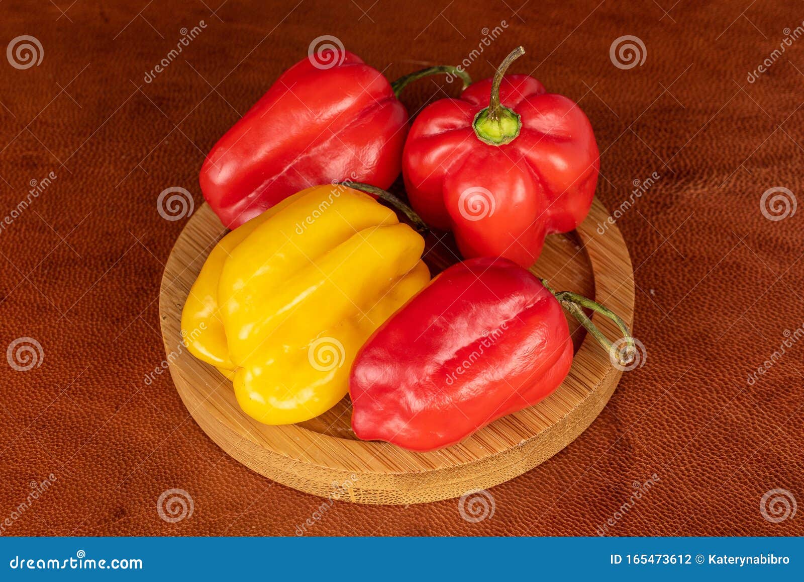 Hot Chili Habanero on Cognac Leather Stock Photo - Image of gleaming ...