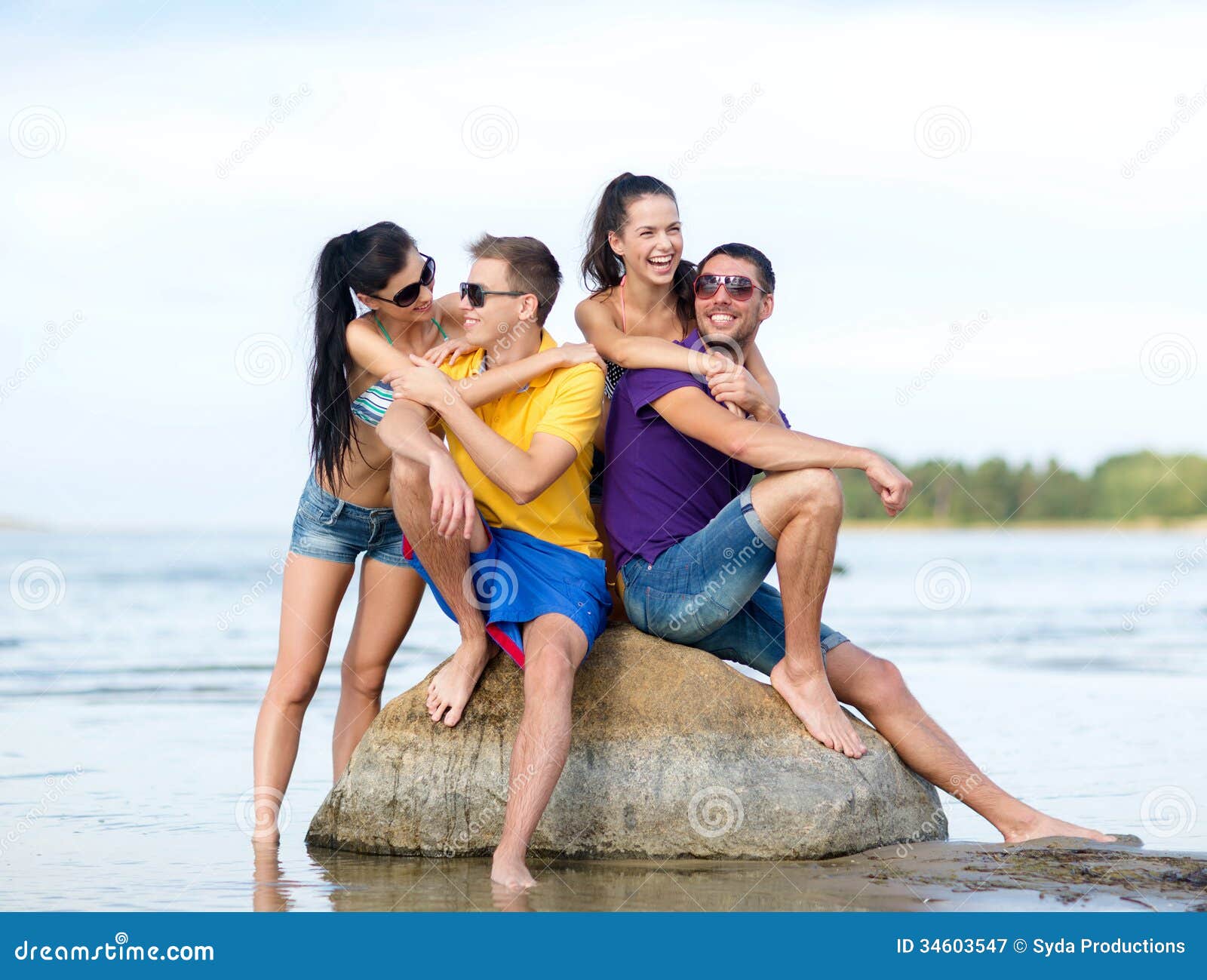 Group Of Friends Having Fun On The Beach Royalty Free 