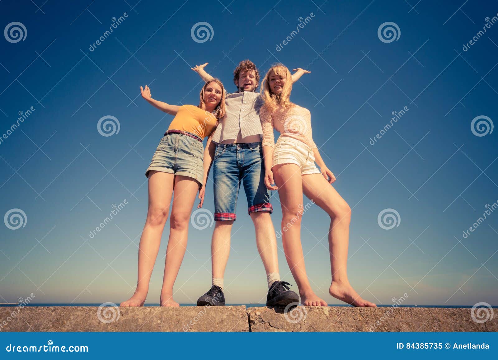 Group Of Friends Having Fun Outdoors Stock Image Image Of Smiling Team 84385735