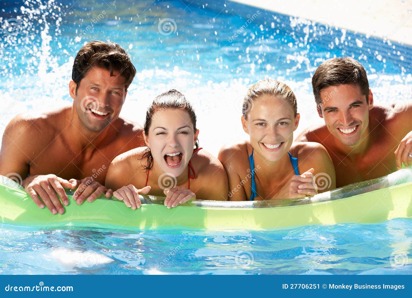 Group Of Friends Having Fun In Swimming Pool Stock Image Image 27706251