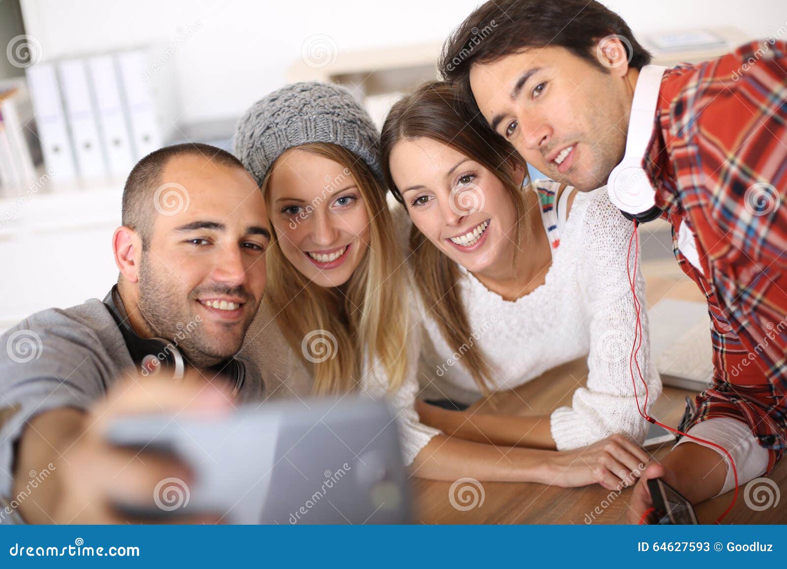 Group Of Friends Having Fun Taking Selfie Stock Image Image Of Casual 