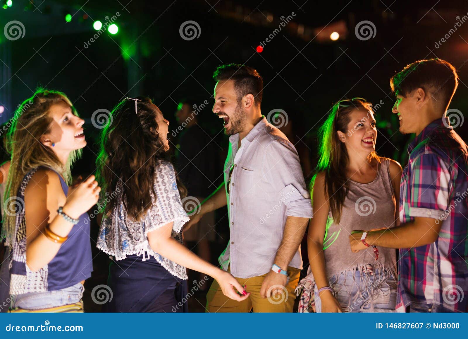 Group of Friends Having Great Time on Music Festival Stock Image ...