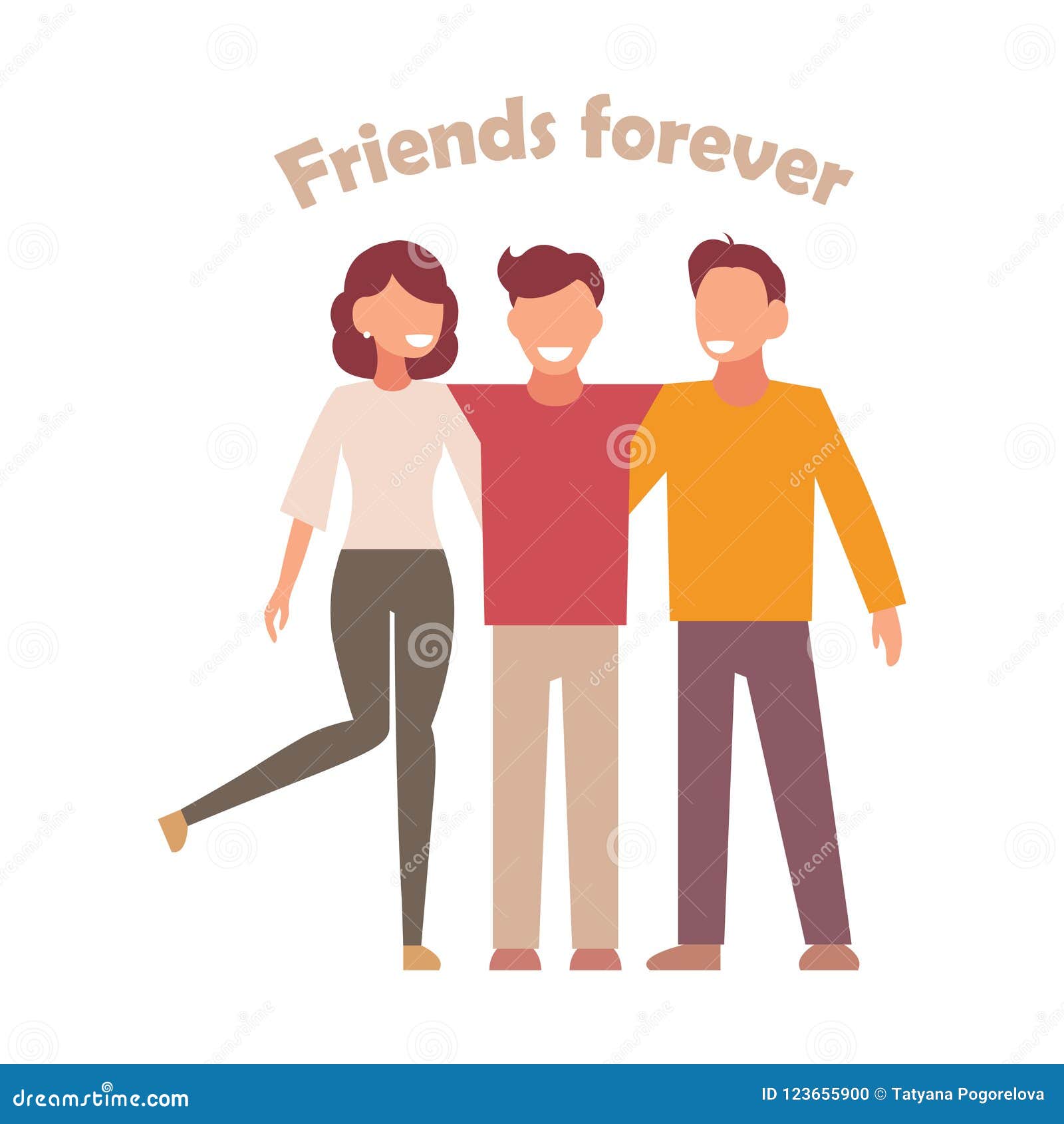 A Group of Friends Hugs. People in a Simple Style Stock Vector ...