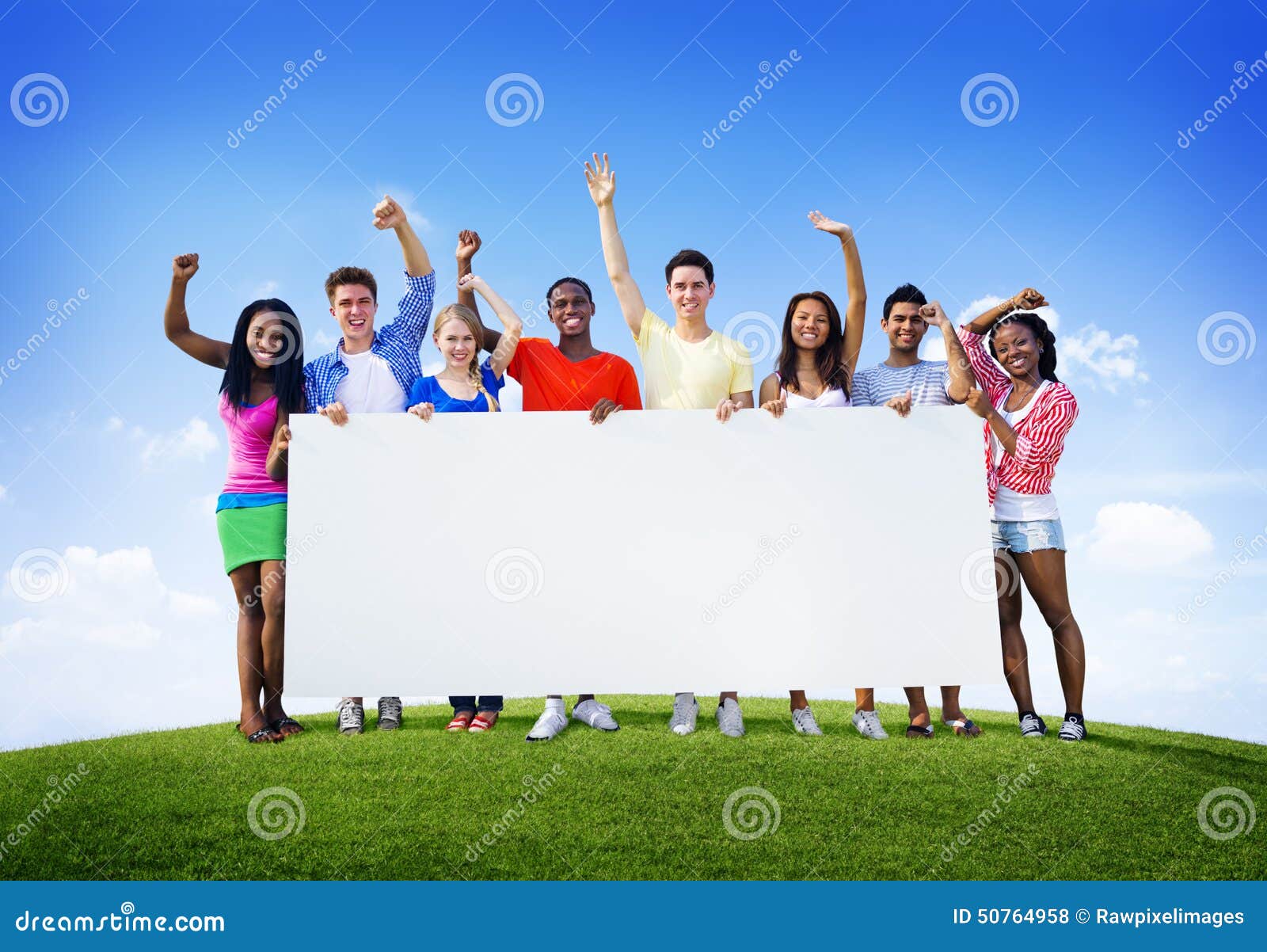 Group Friends Outdoors Volunteer Unity Cooperation Fun Concept Stock