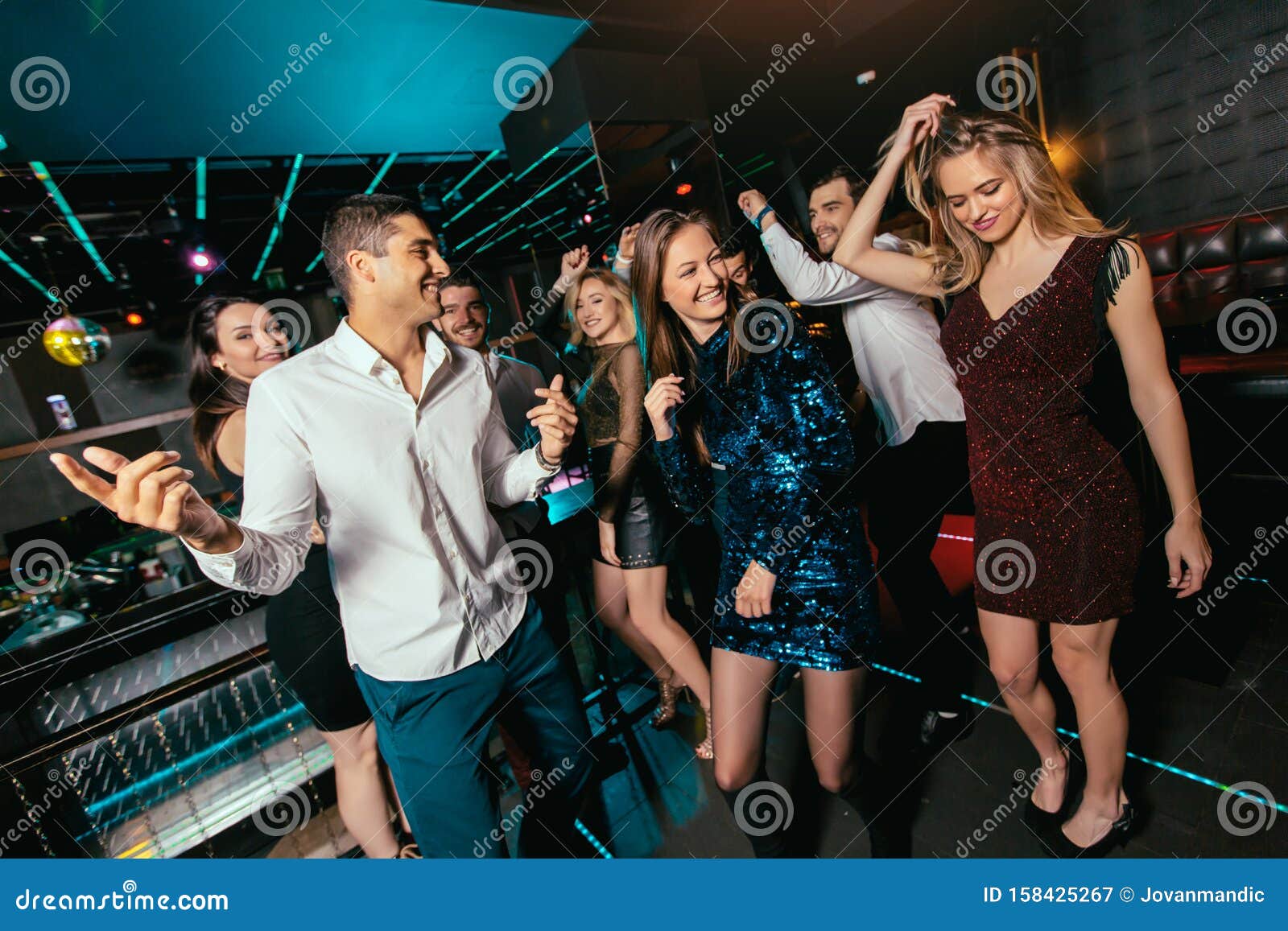 Friends Partying in a Nightclub Stock Image - Image of life, couple ...