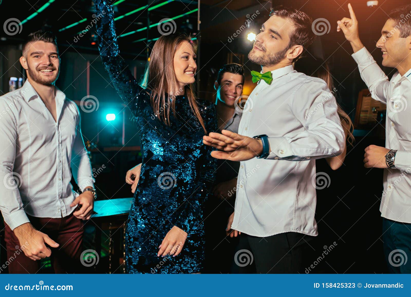 Group of Friends Partying in a Nightclub Stock Image - Image of alcohol ...