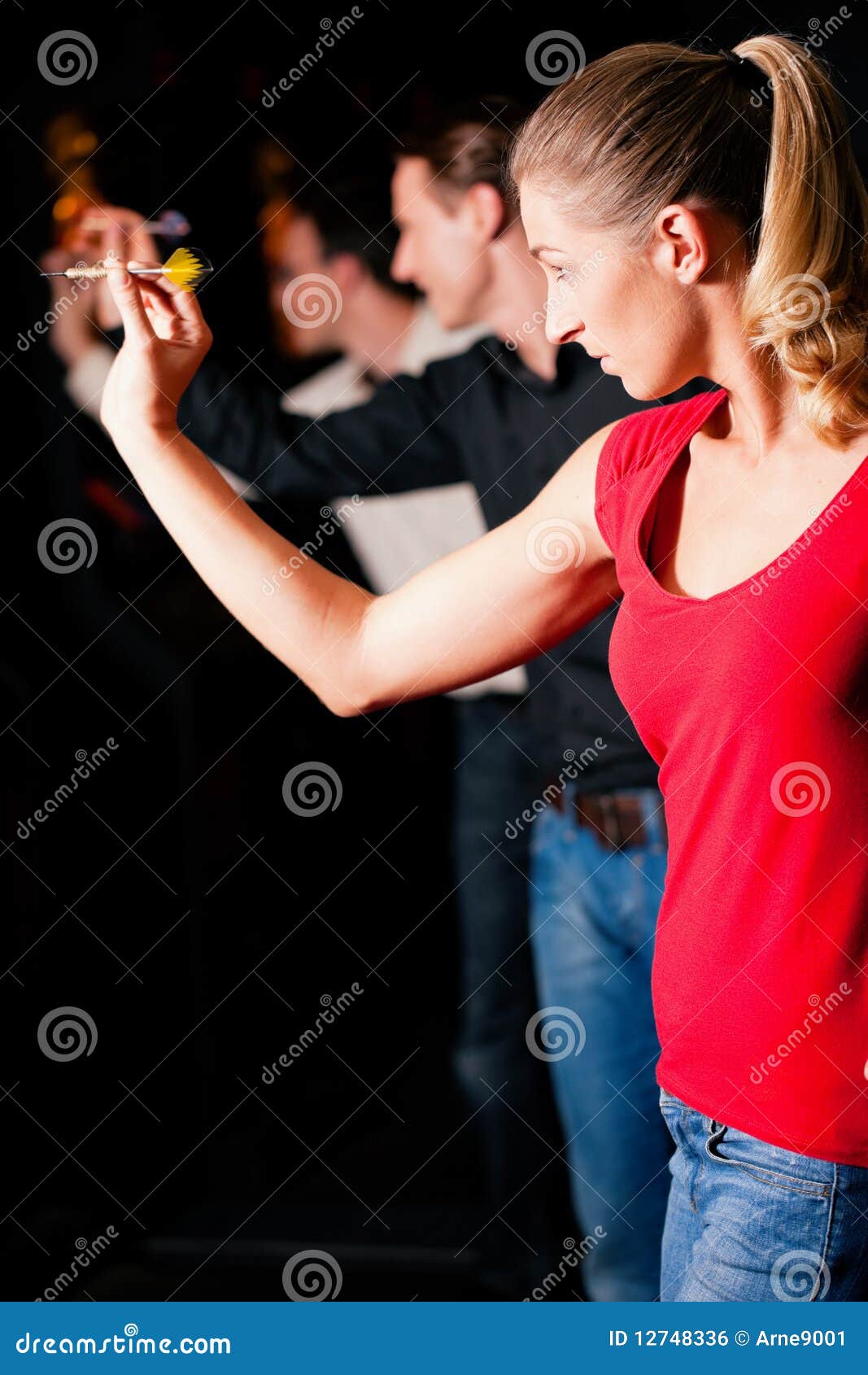 Group of Friends Playing Darts Stock Photo Image of people, hobby
