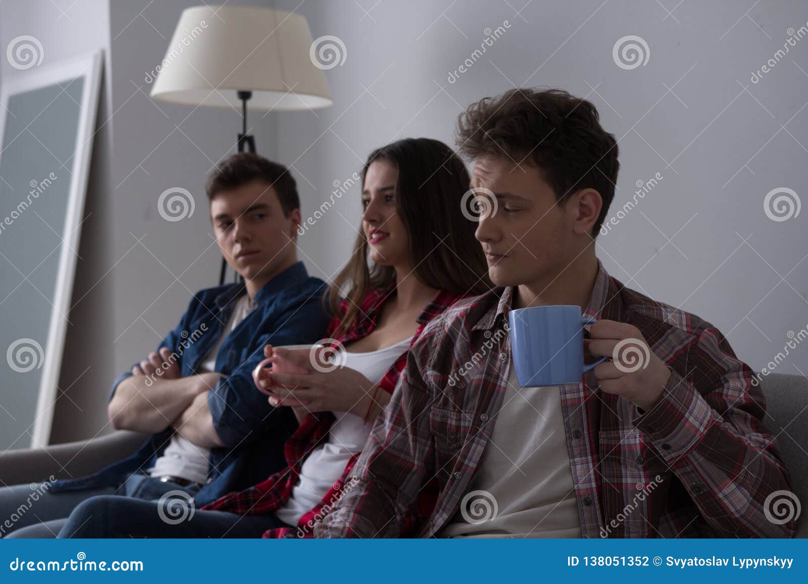Two boys in sofa