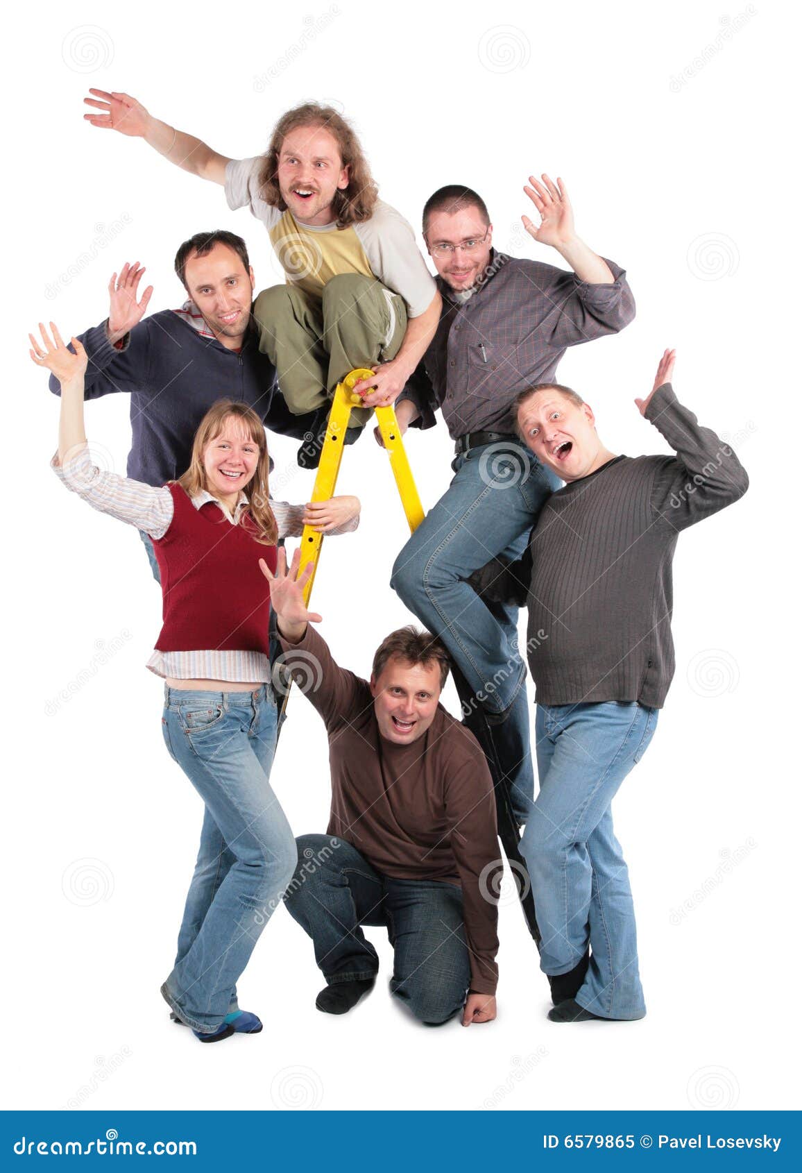 Group Of Friends On Stepladder Picture. Image 6579865