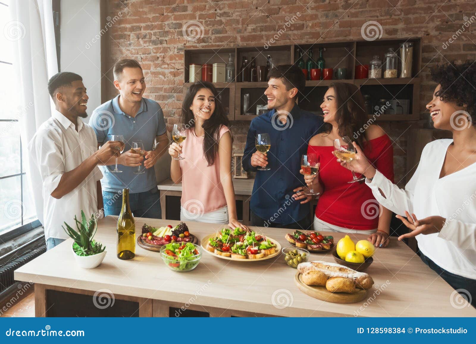 Group Of Friends Talking During Home Party Stock Photo Image Of