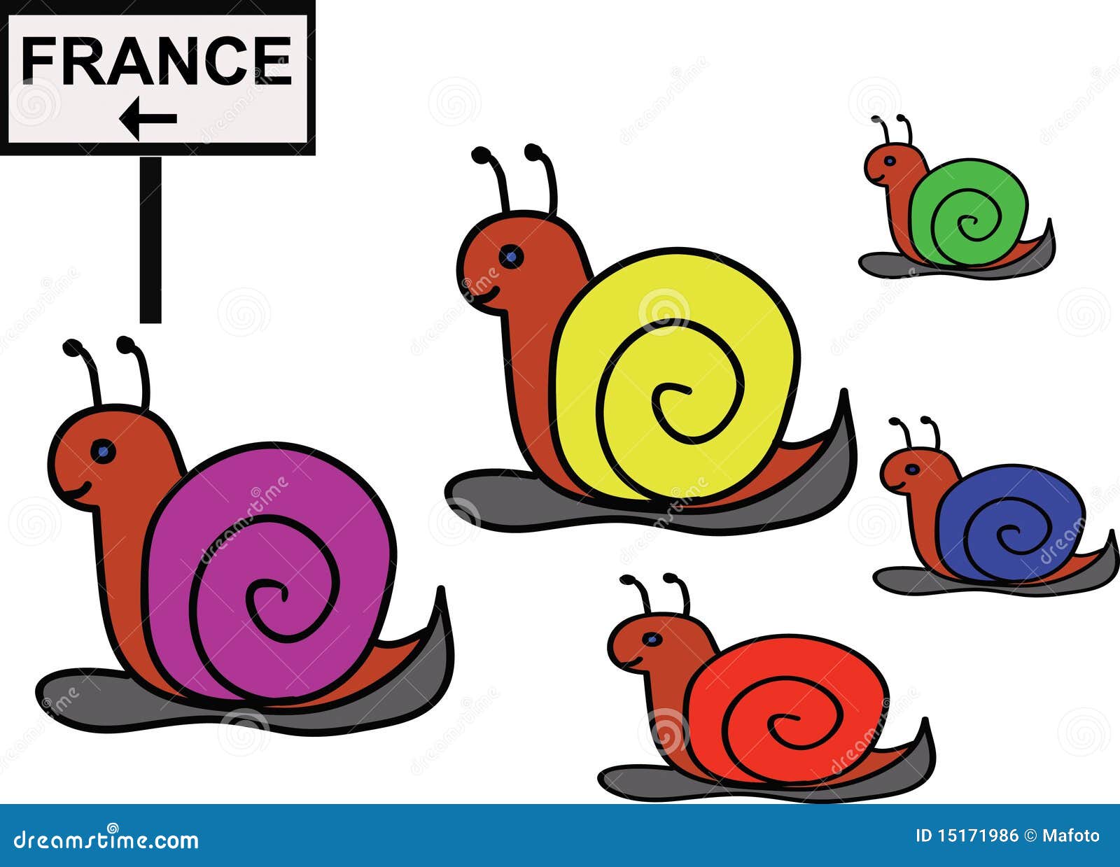 Group of Funny Snails (joke) Stock Illustration Illustration of house