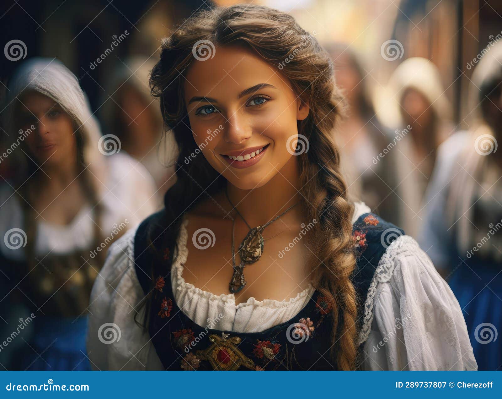 A Group of Germans in National Dress Stock Illustration Illustration