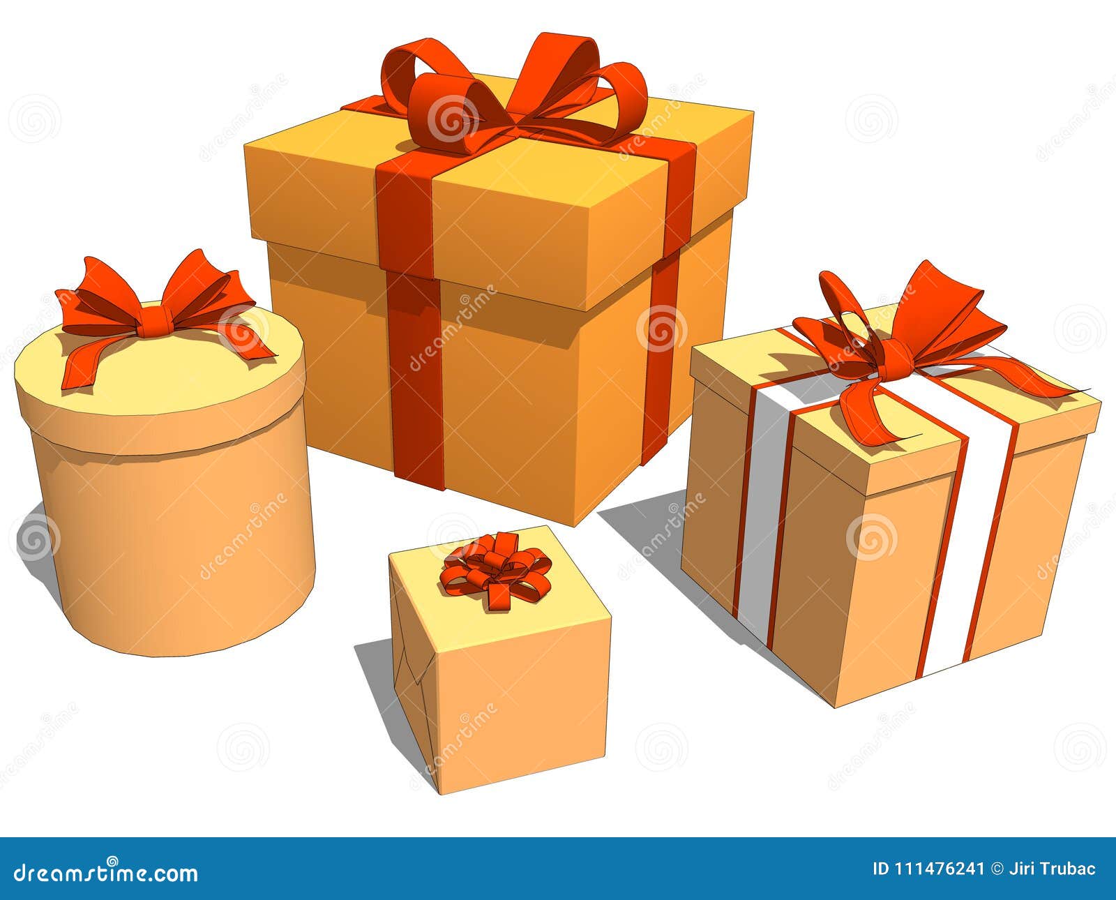 Download Group Gifts With Orange Color For Christmas Celebration Stock Illustration Illustration of birthday