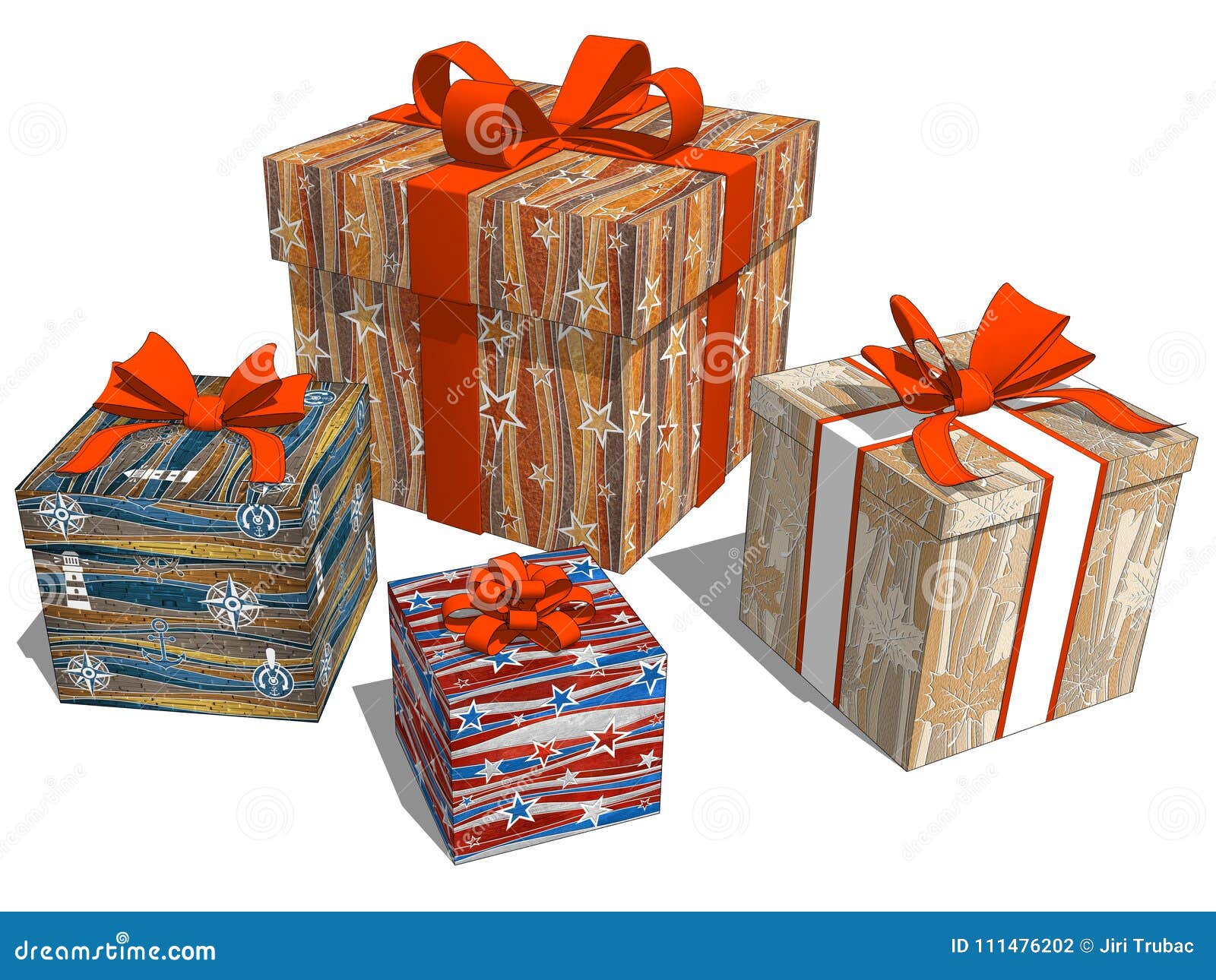 Download Group Gifts With Star Pattern For Birthday Stock Illustration Illustration of luxury pattern