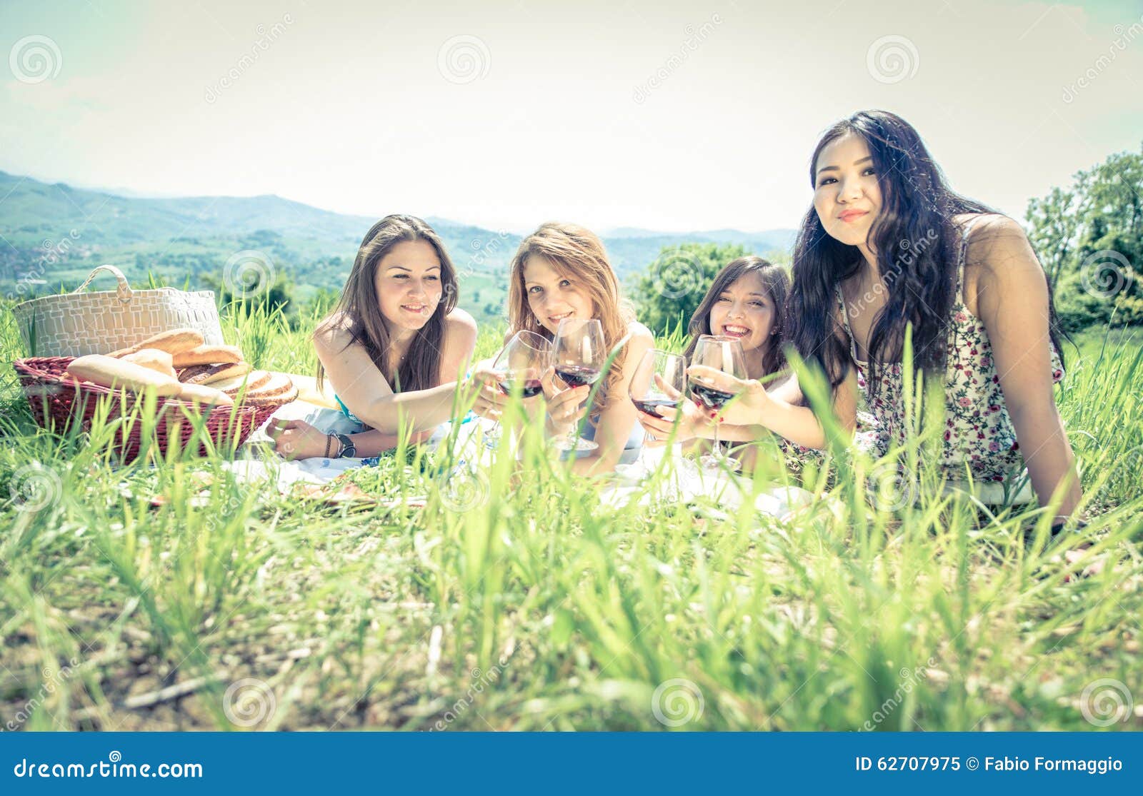Group of Girls Making Picnic Stock Image Image of friends, family