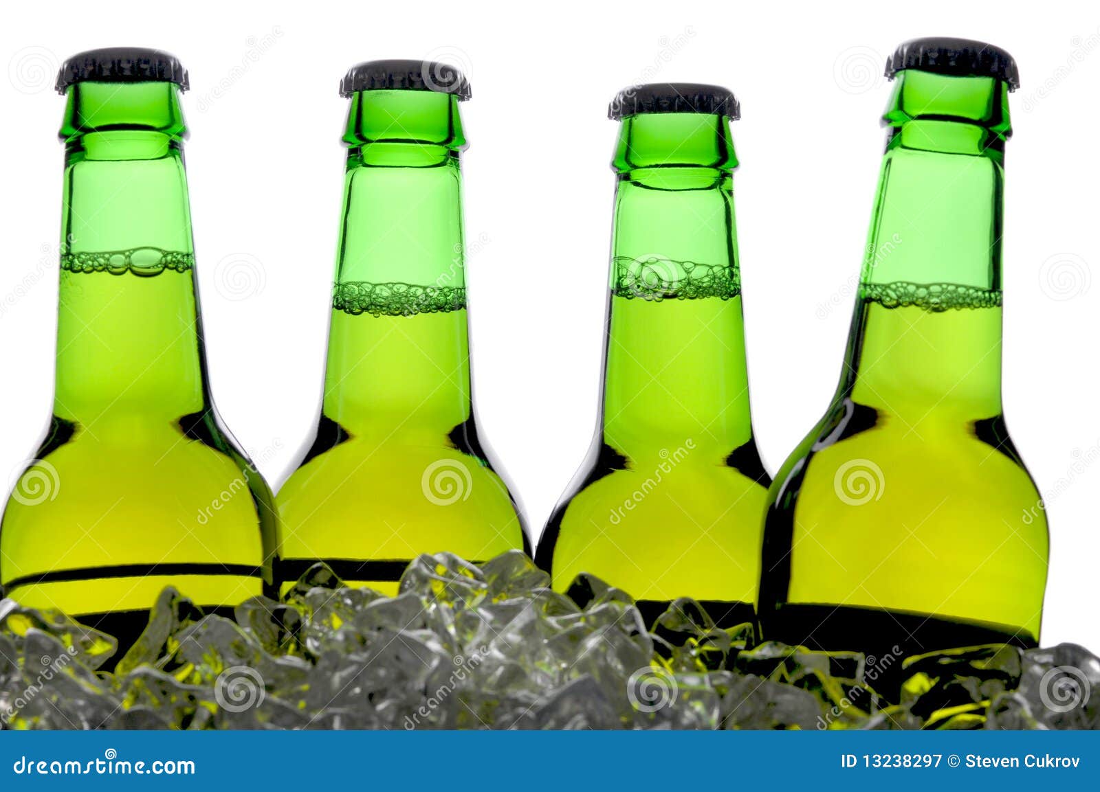 Group of Green Beer Bottles Stock Image Image of abstract, cold 13238297
