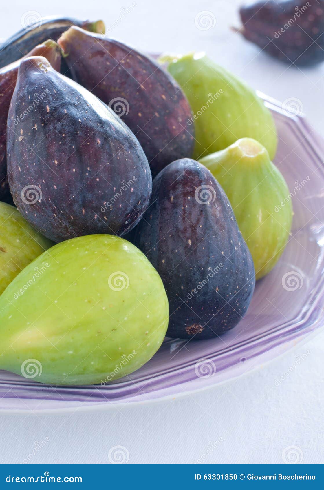 Group of Green Figs and Blacks on a Plate Stock Photo Image of