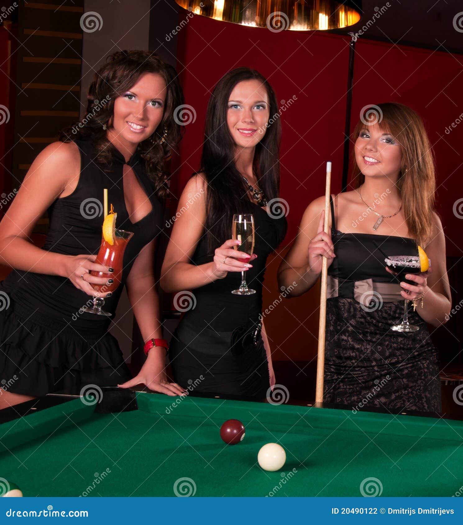 Group Of Happy Girls Drinking Cocktails Stock Photo - Image of