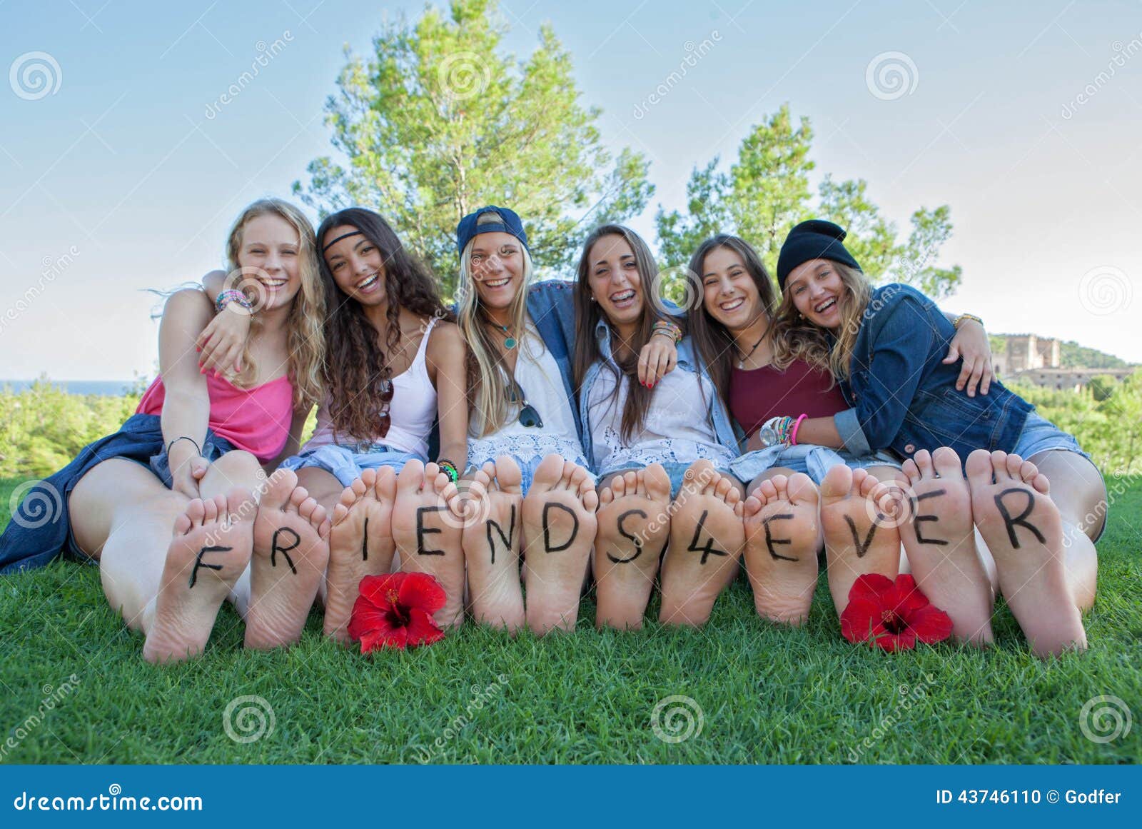 Group of Happy Girls Friends for Ever Stock Photo - Image of laugh ...