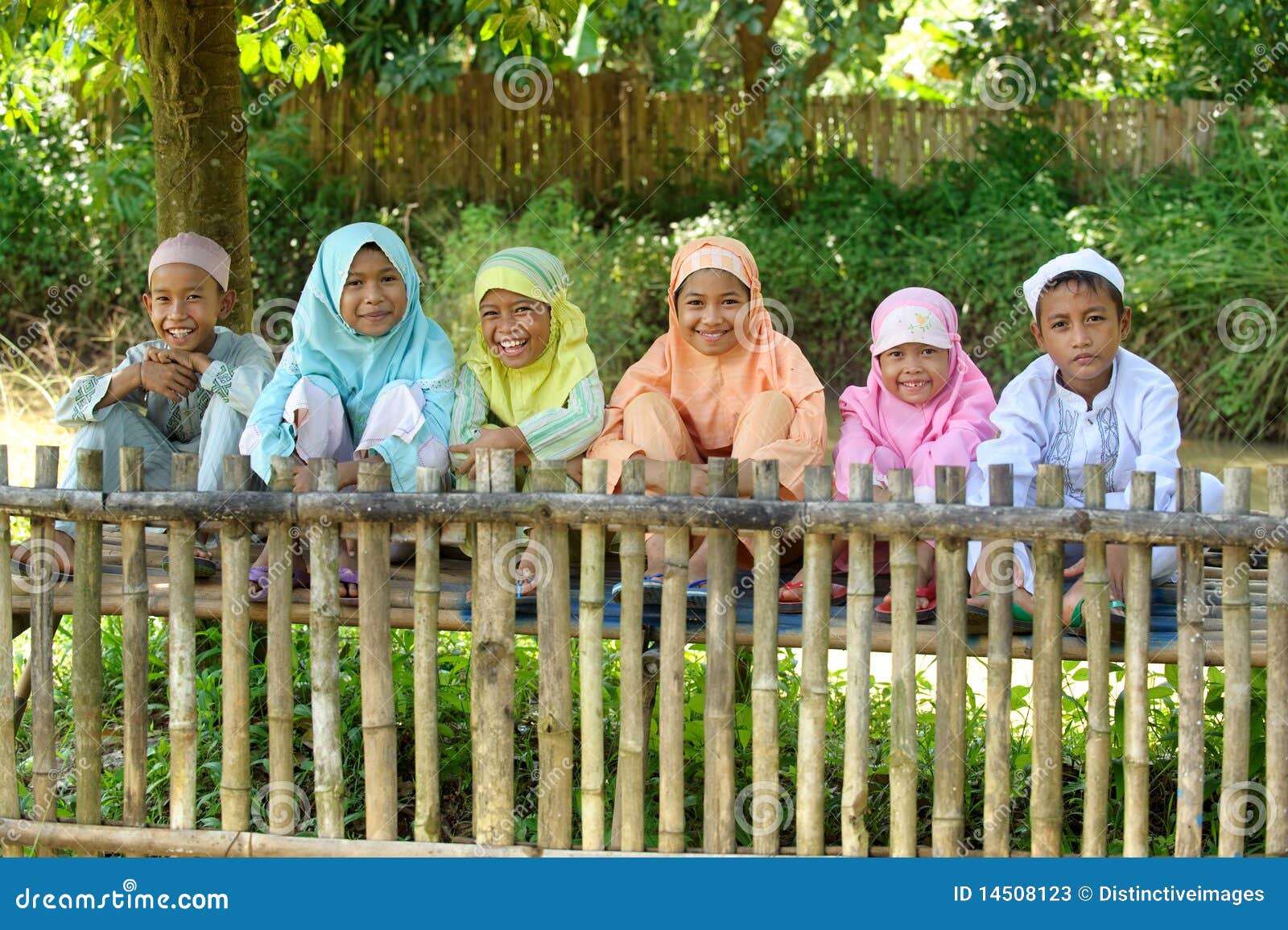 Group of Happy Muslim Kids stock image. Image of ...