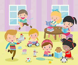 Classroomchildrens Cartoons Illustrations Vector Stock Images 8 